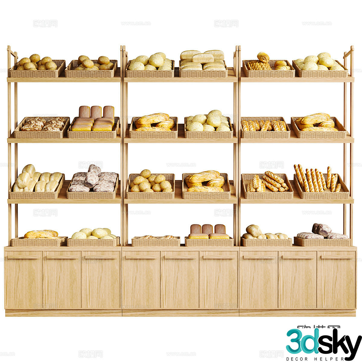 Bread Cake Display Cabinet Fresh Cabinet 3D Model