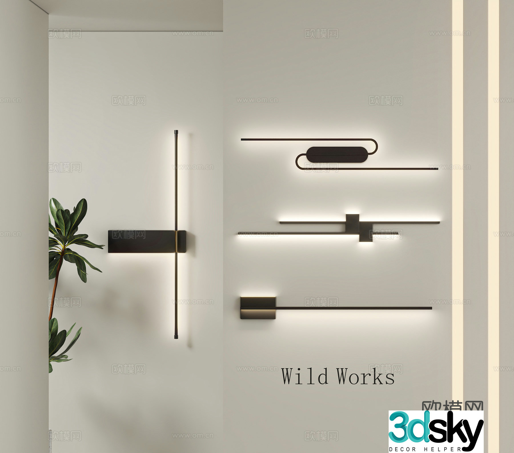 Modern wall lamp 3D model
