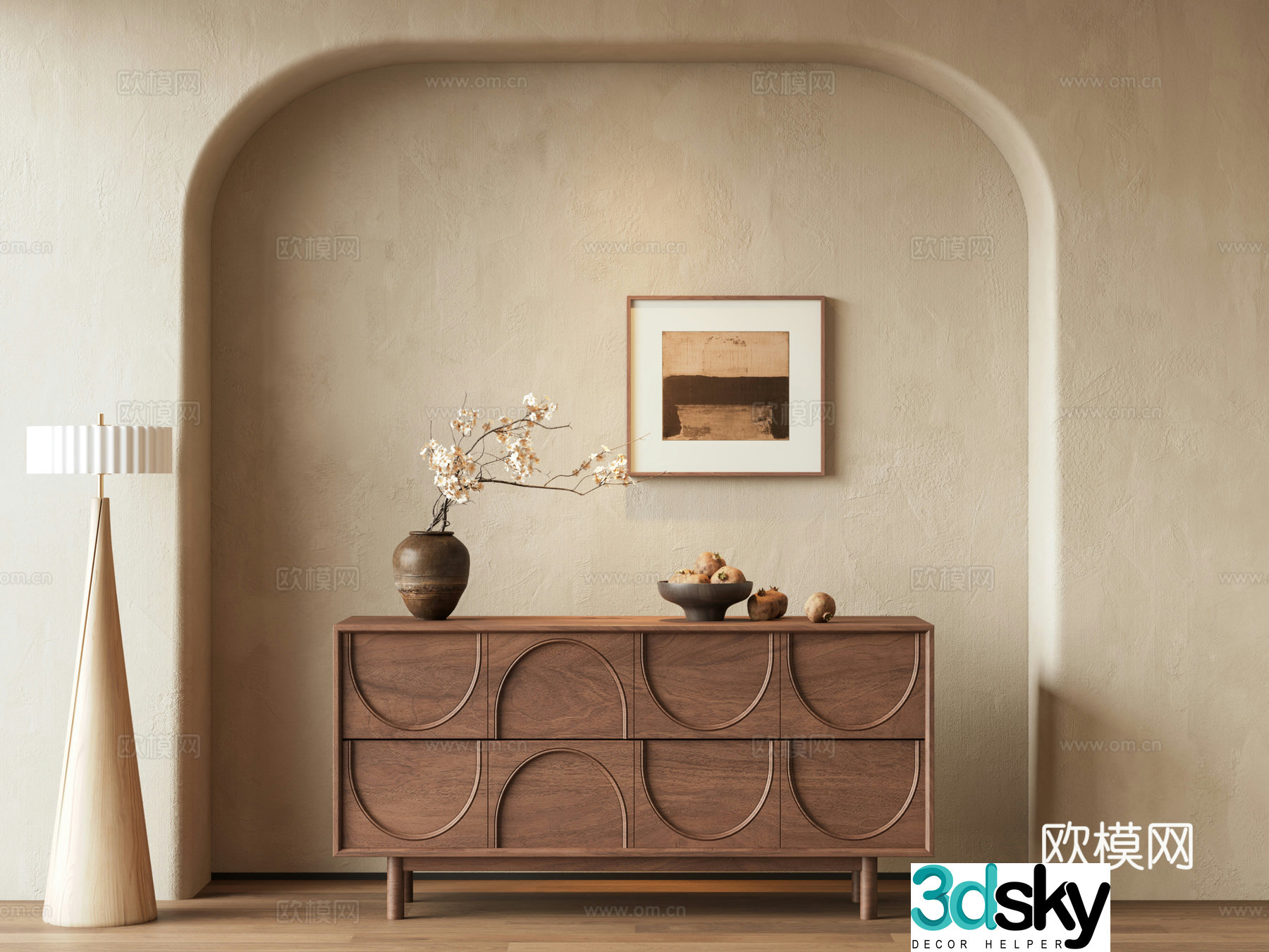 3D model of medieval entrance cabinet