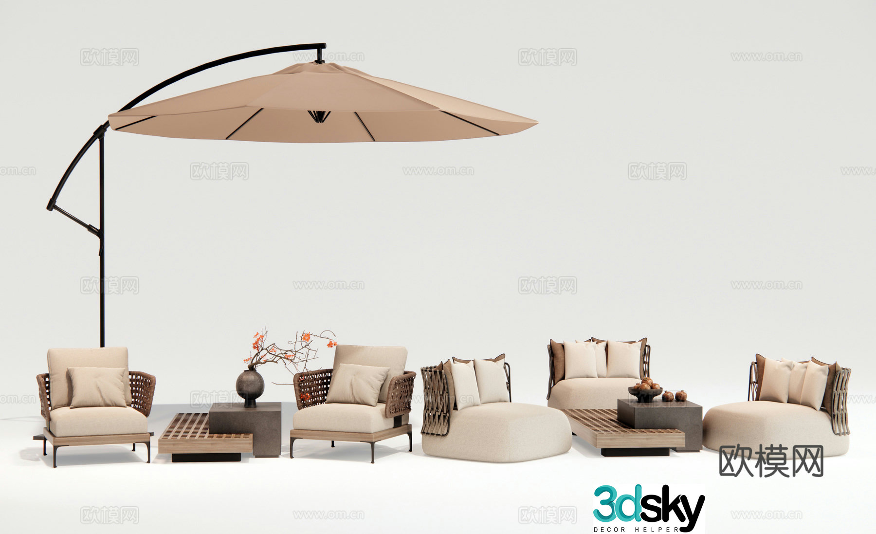 Modern outdoor table and chairs Outdoor chairs 3d model