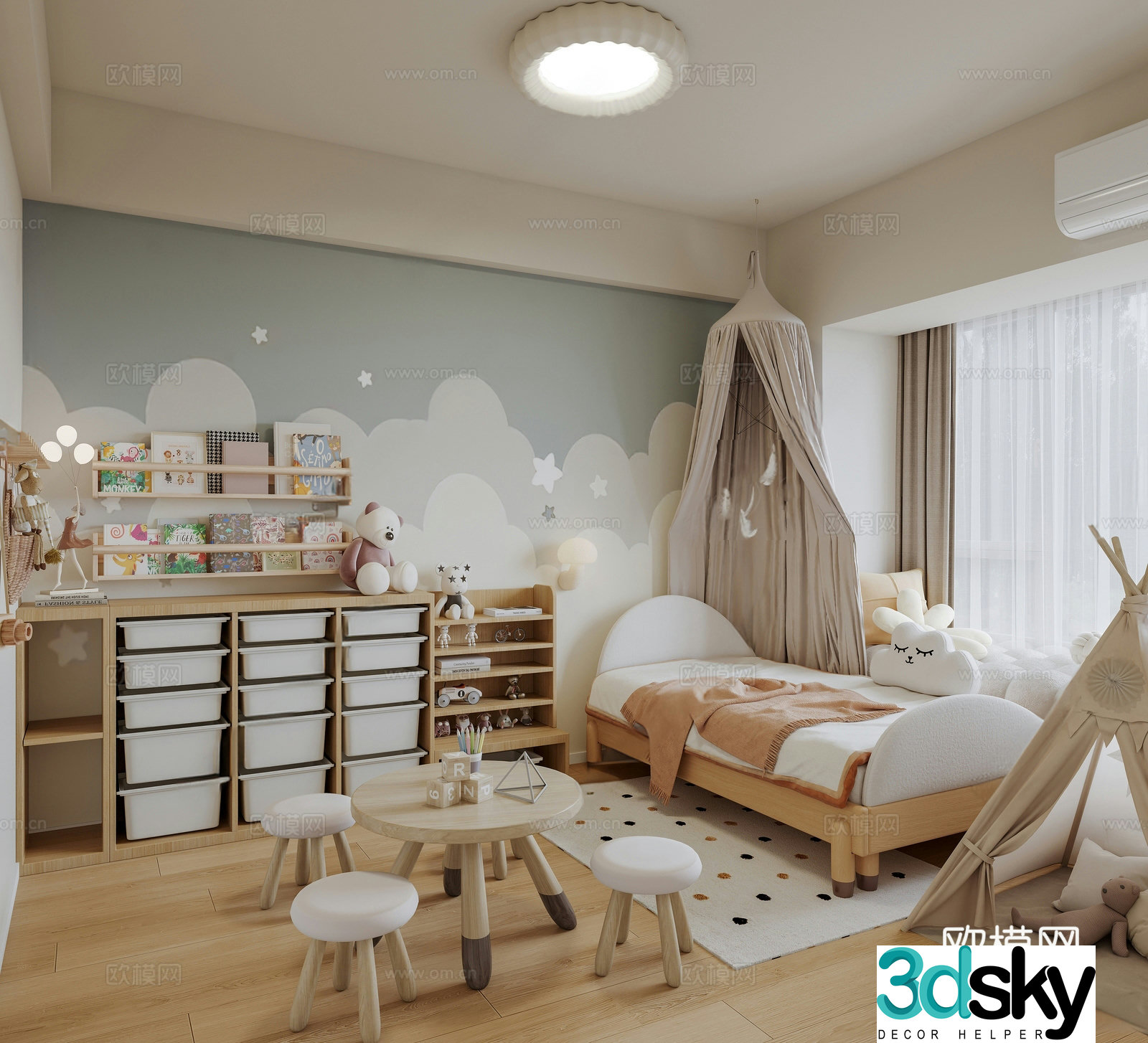 Creamy children’s room children’s room 3d model