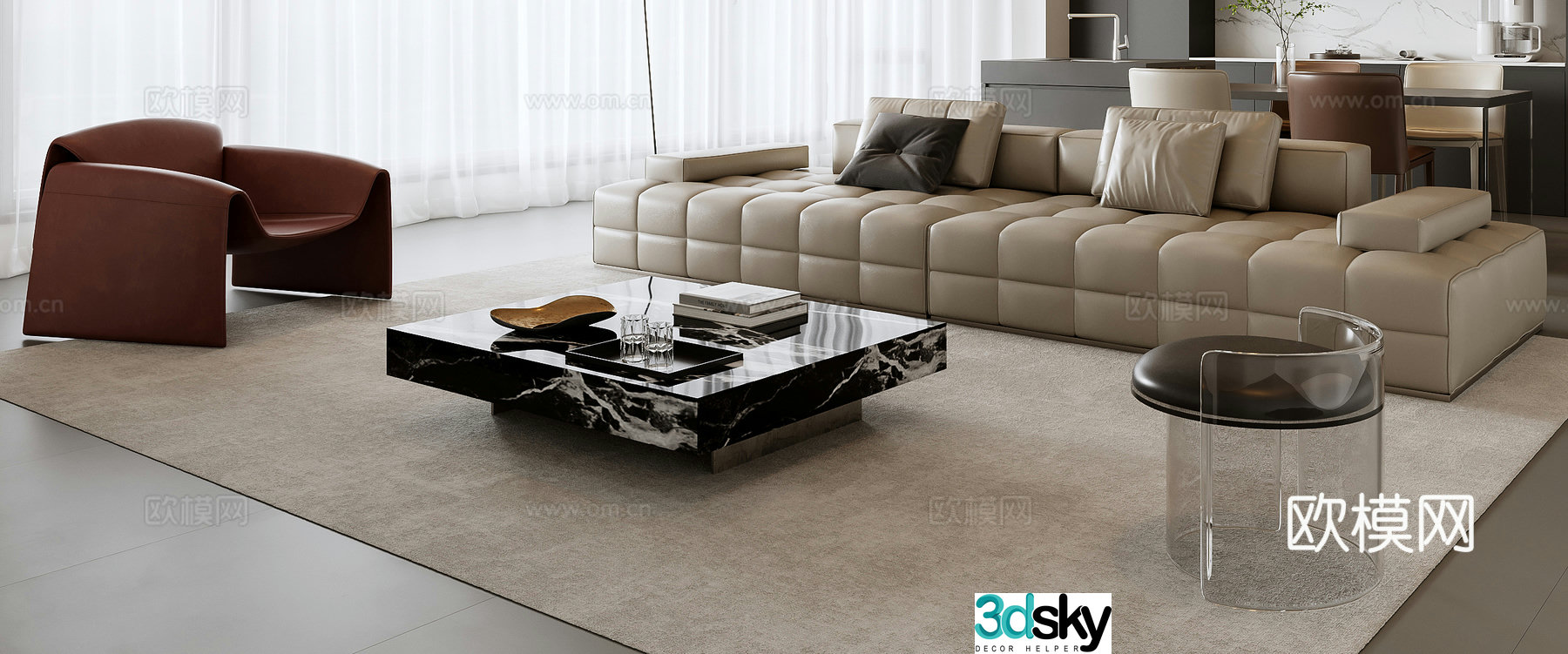 Esitious combination sofa 3D model