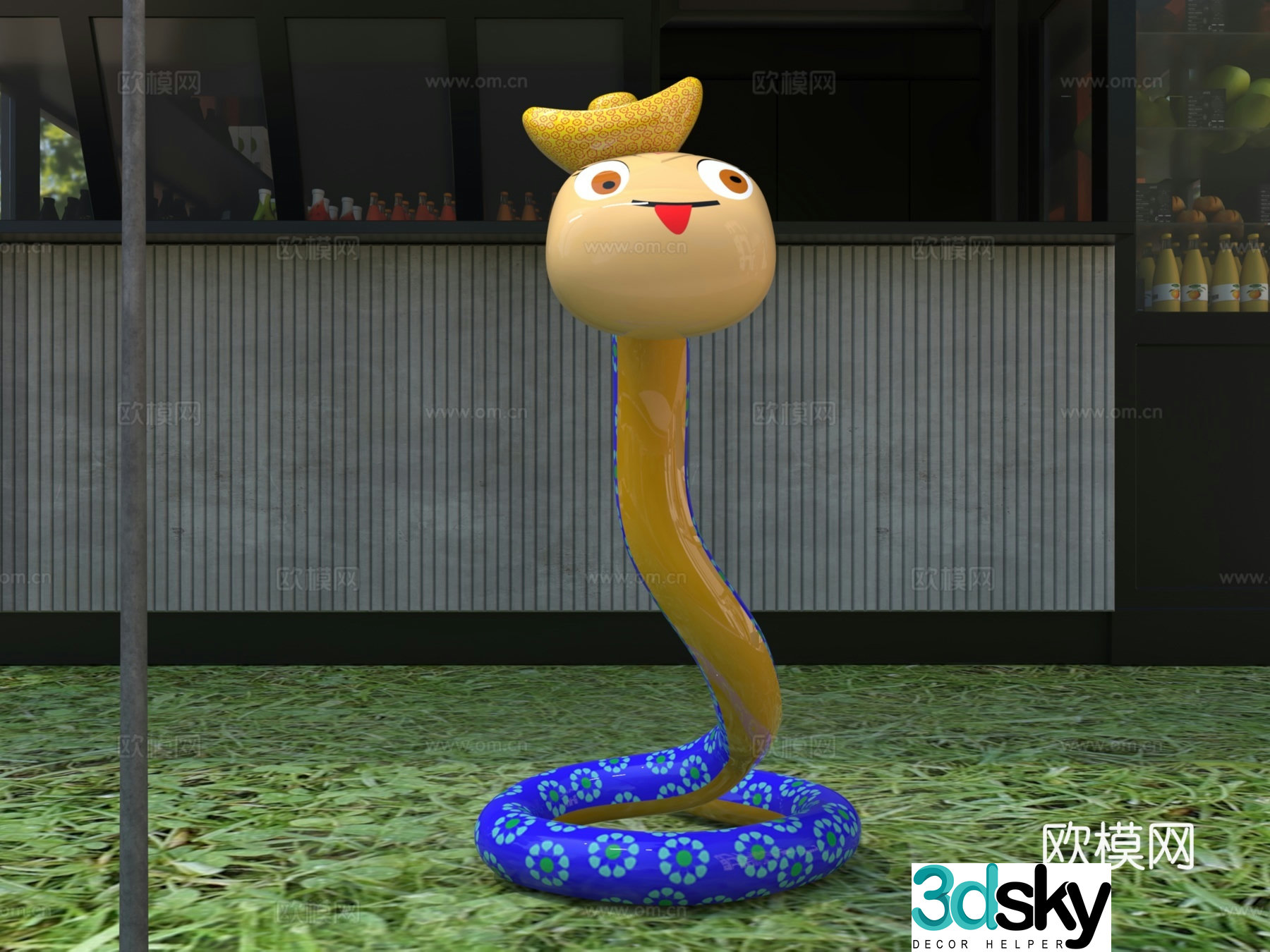 Spring Festival cartoon snake beauty 3d model
