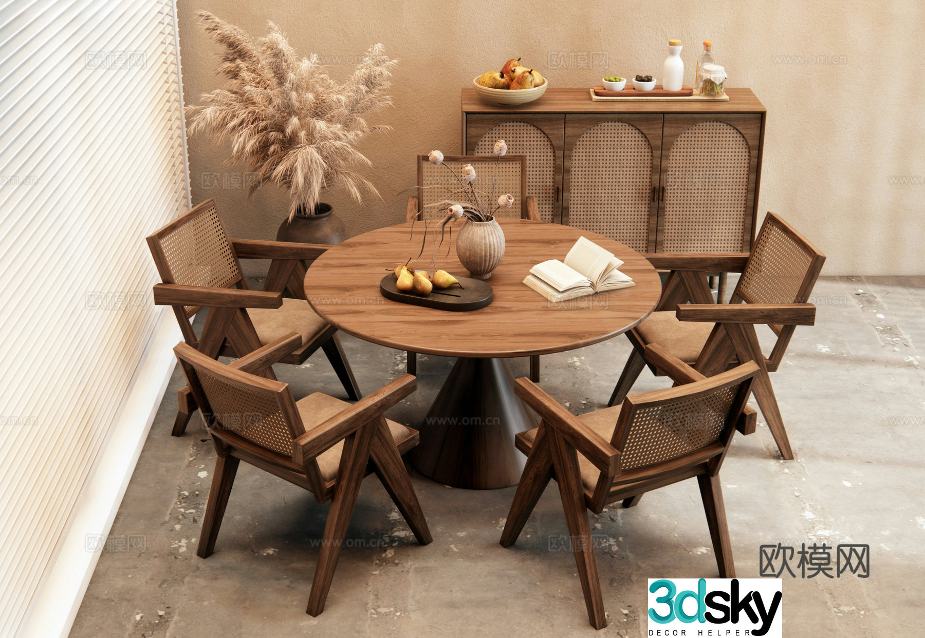 Wasabi Dining Table and Chair 3D Model