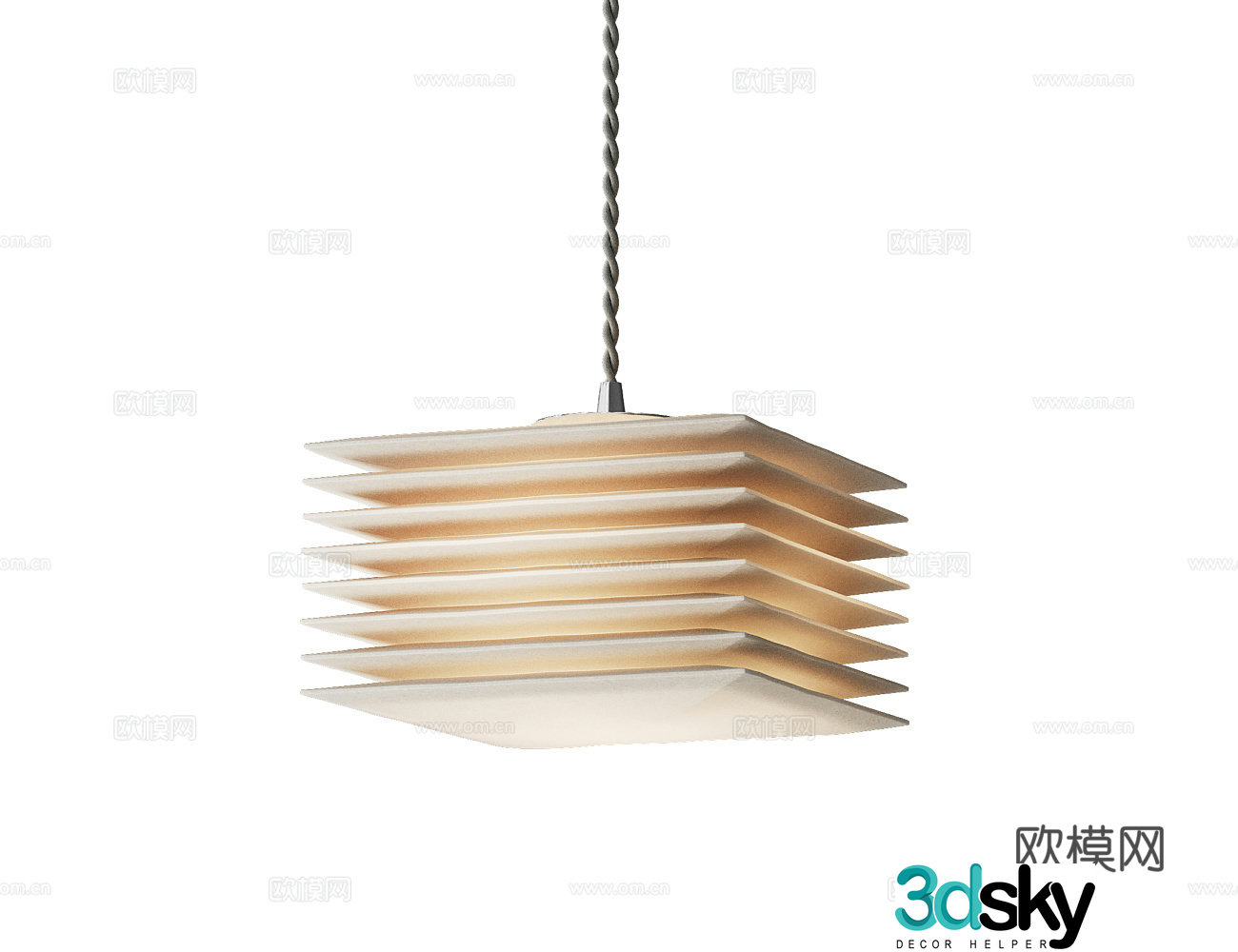 Middle art chandelier 3d model