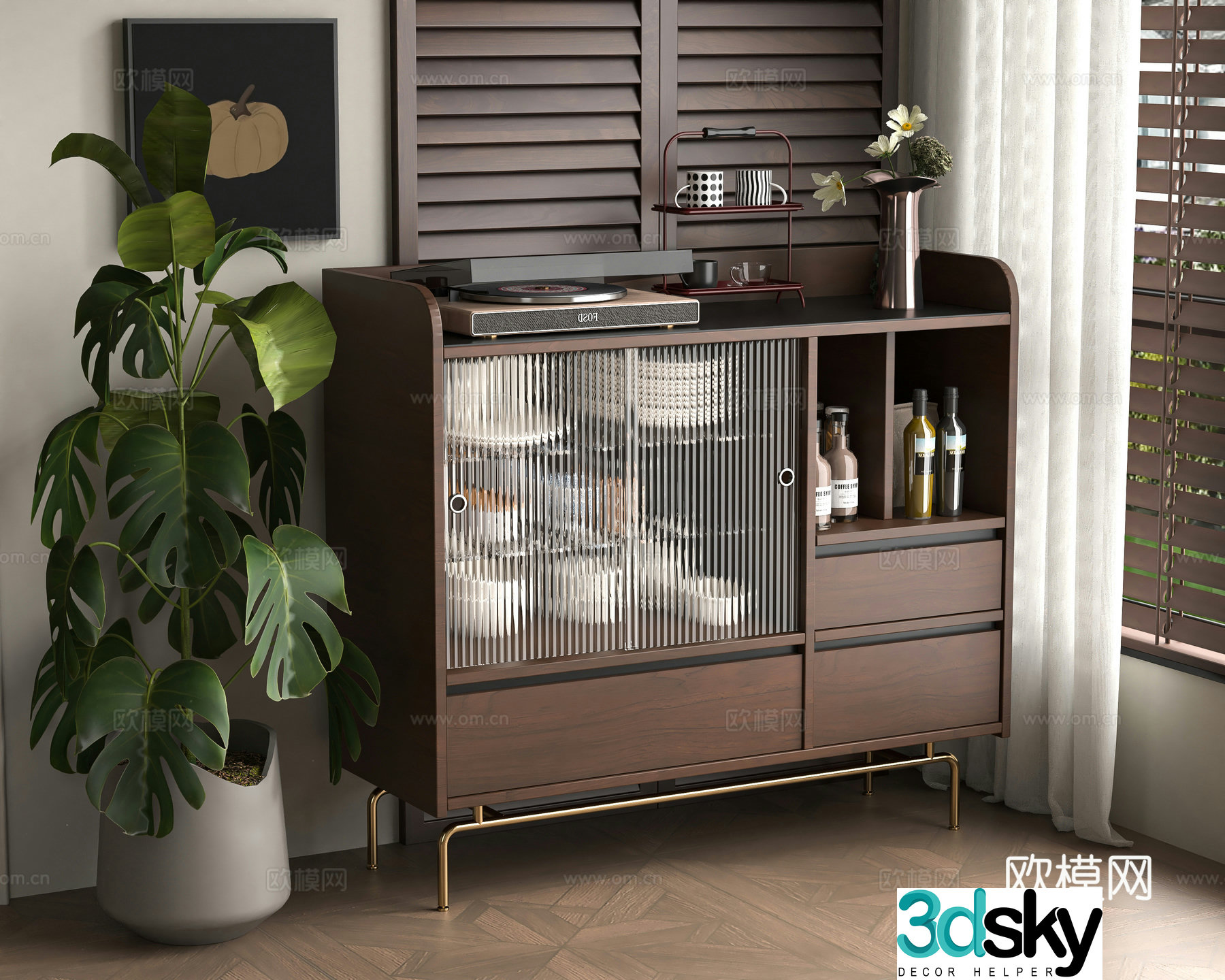 Middle-aged sideboard 3D model