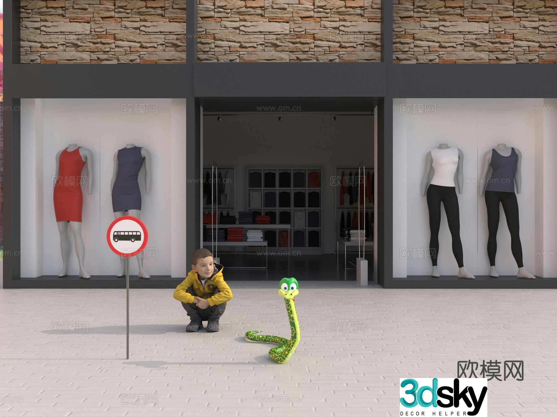 Spring Festival cartoon snake beauty 3d model