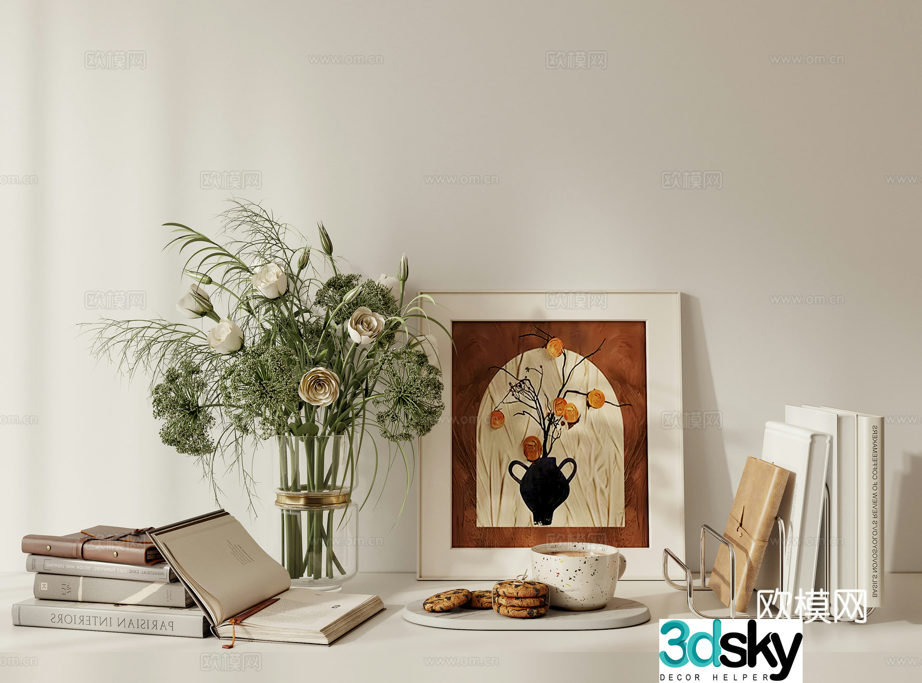 Desktop ornaments Books Vase 3D Model