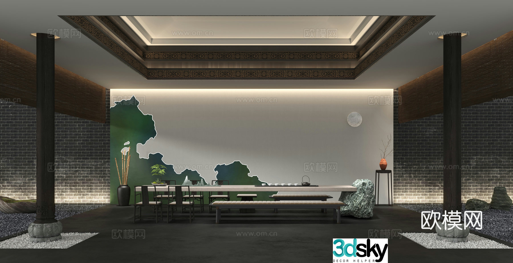 New Chinese Tea House 3D model