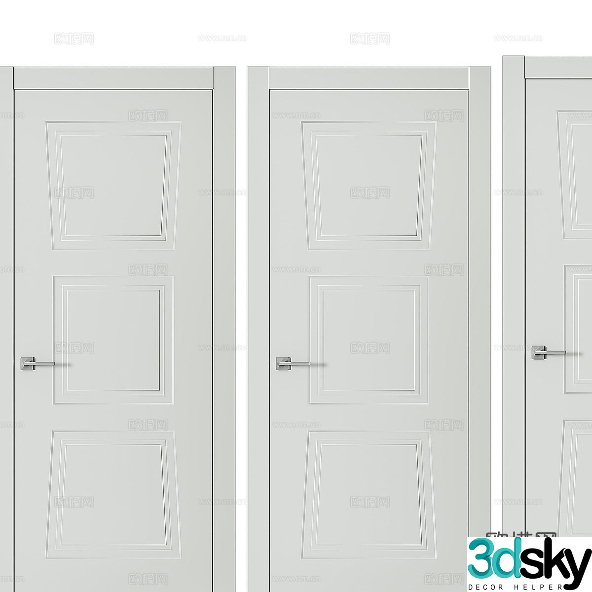 Modern room door Bedroom door Single door 3D model
