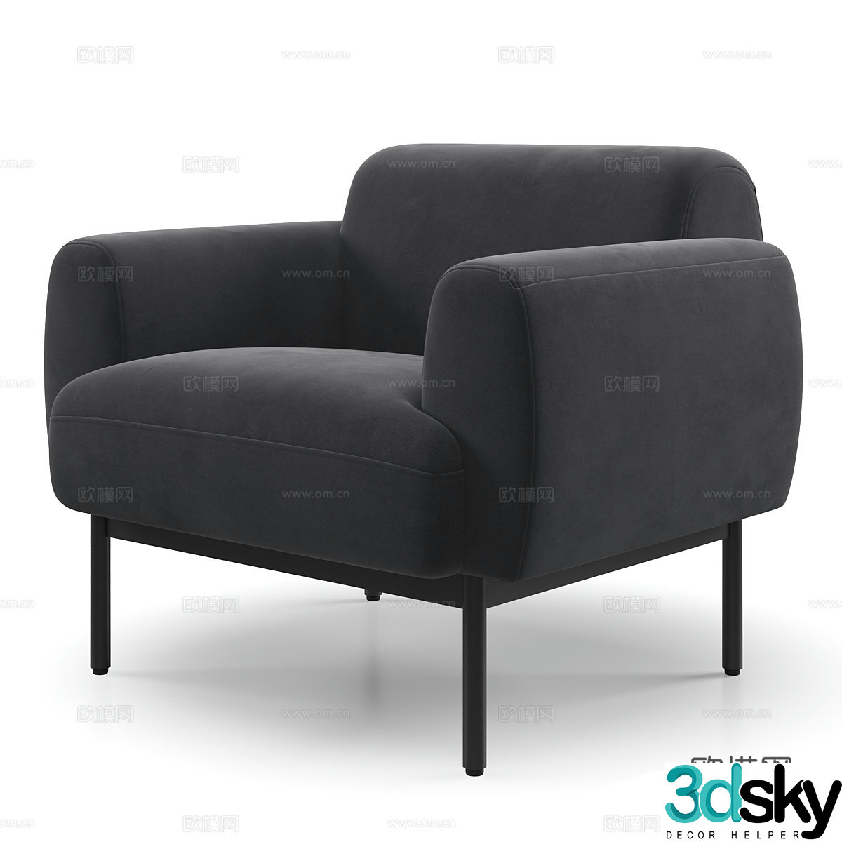Modern single sofa 3d model