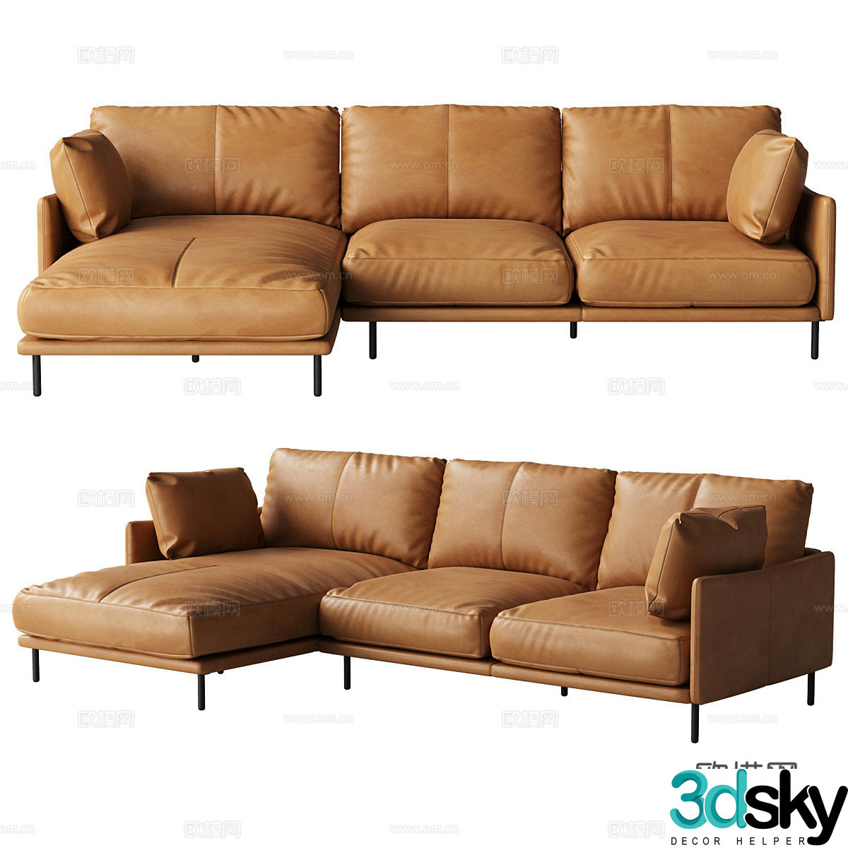 Corner sofa multi-person sofa 3d model
