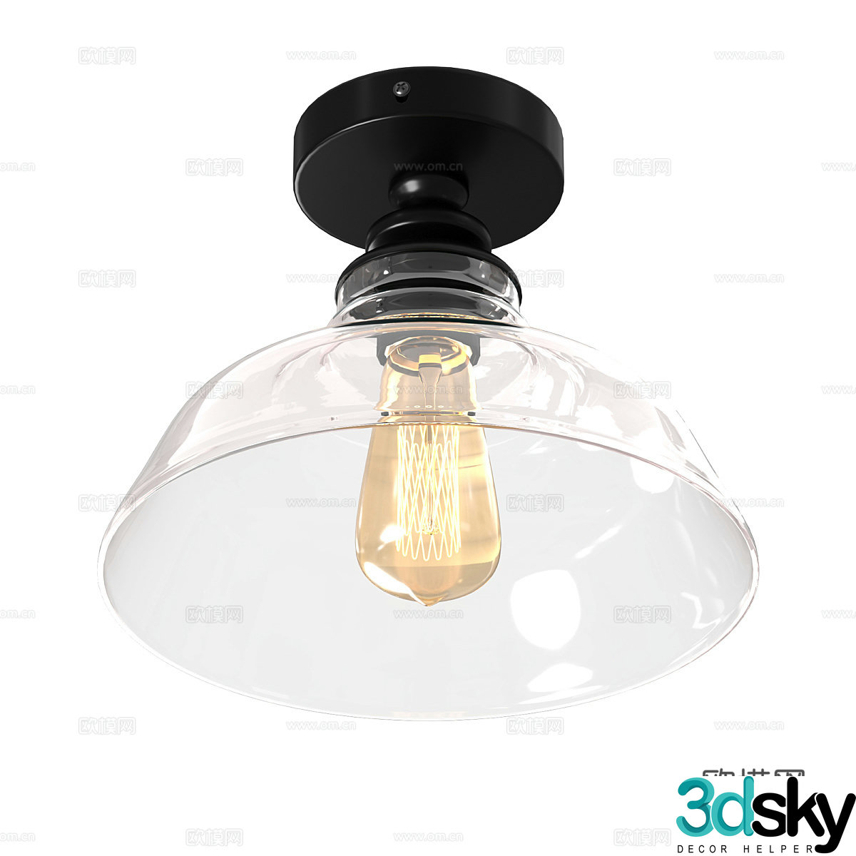 Modern glass top light 3D model