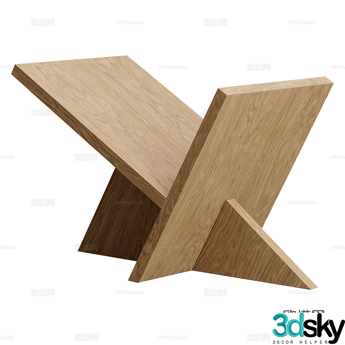 Log bookshelf 3d model
