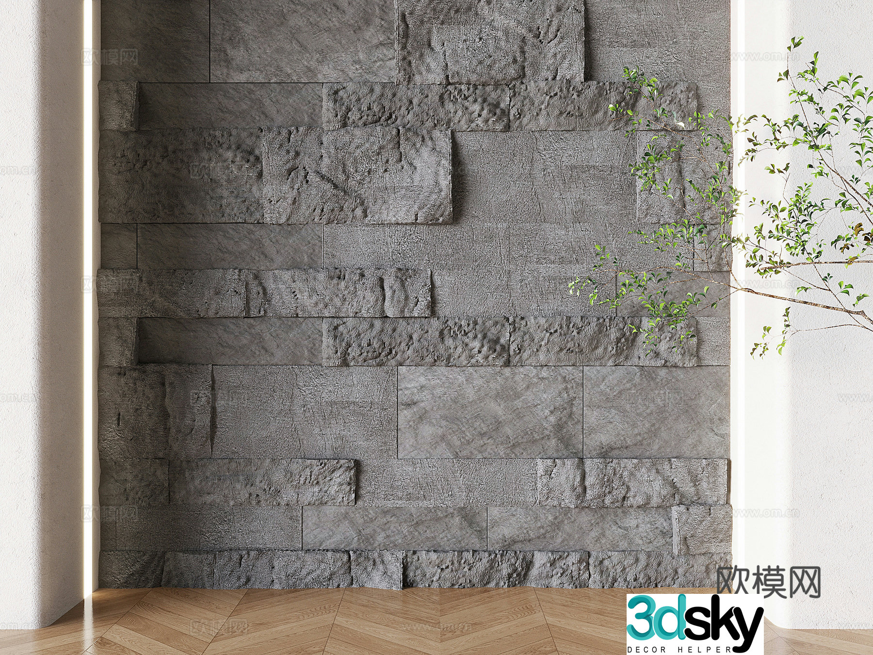 pu stone background wall matte stone wall rock background wall 3d model