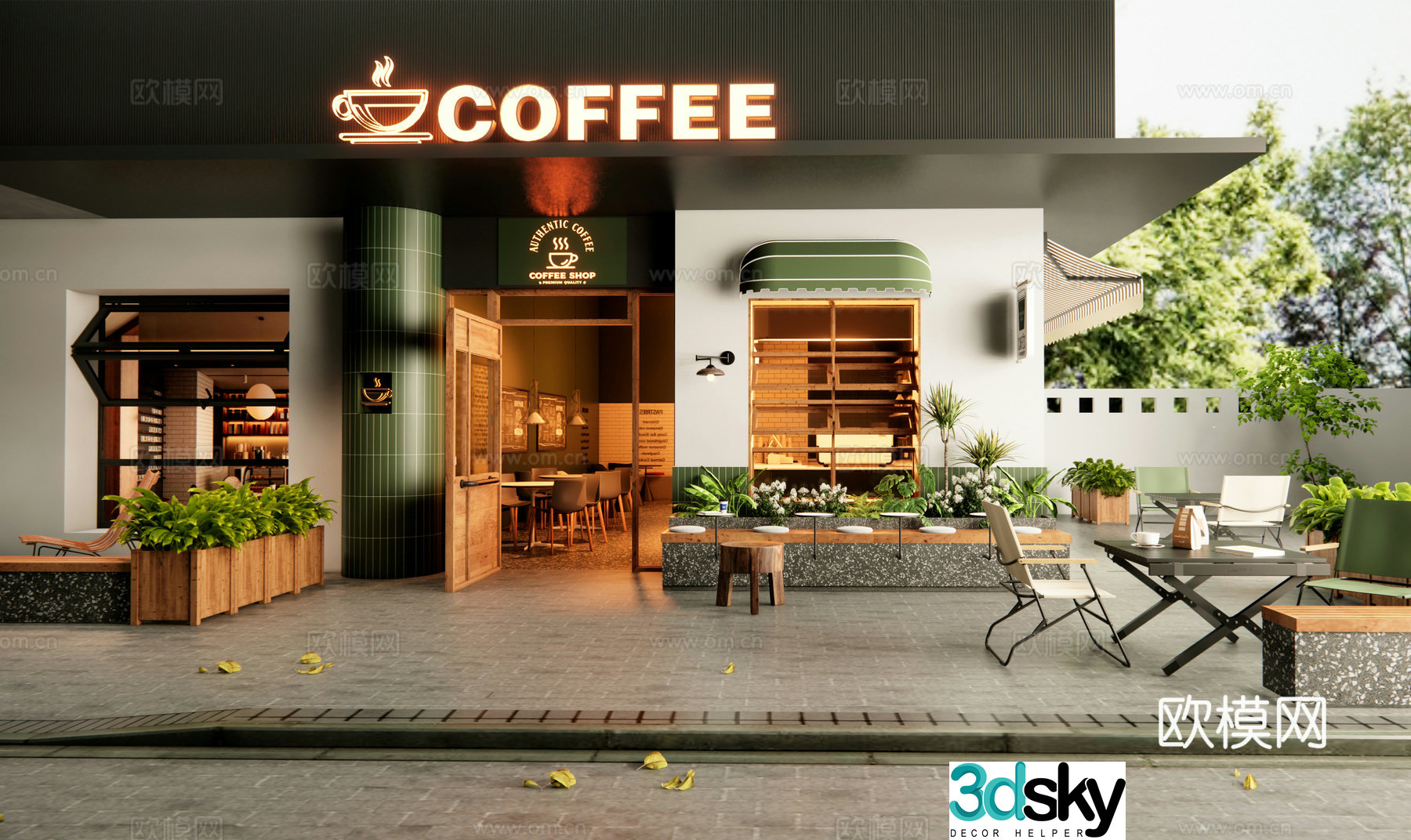 Modern Cafe Menno Business Outblowing 3D Model