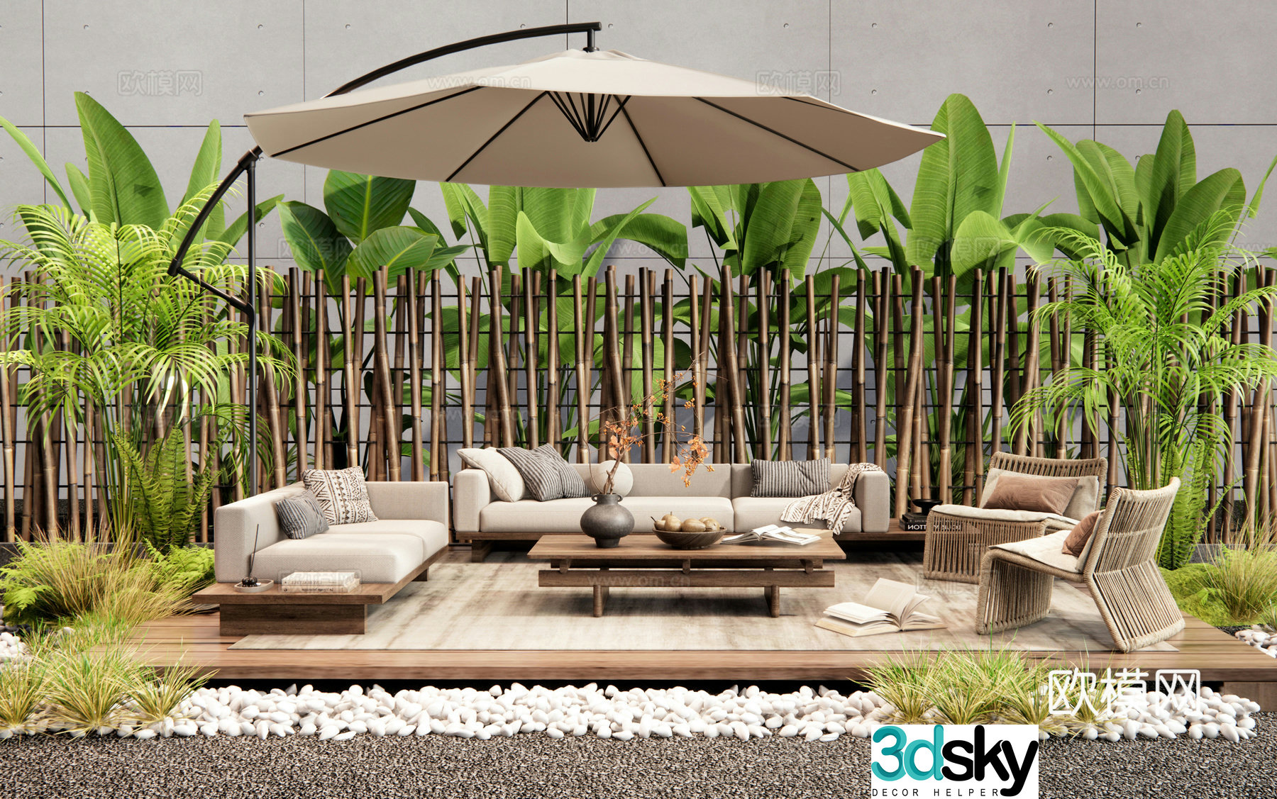 Modern outdoor sofa modular sofa 3d model
