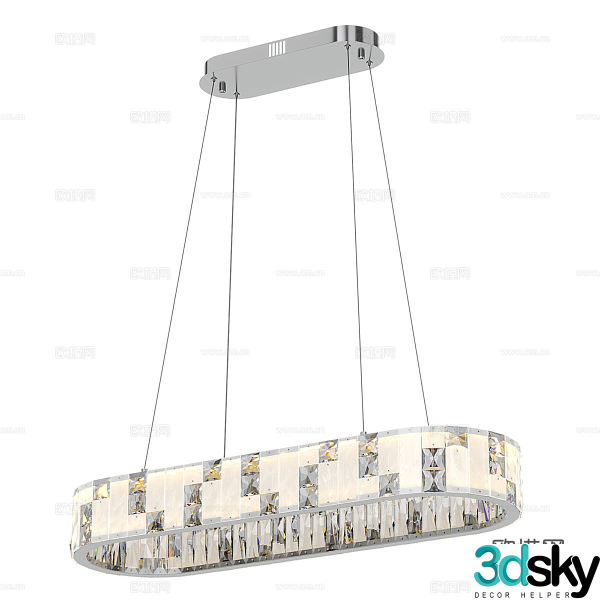 Modern crystal chandeliers restaurant chandeliers 3d model