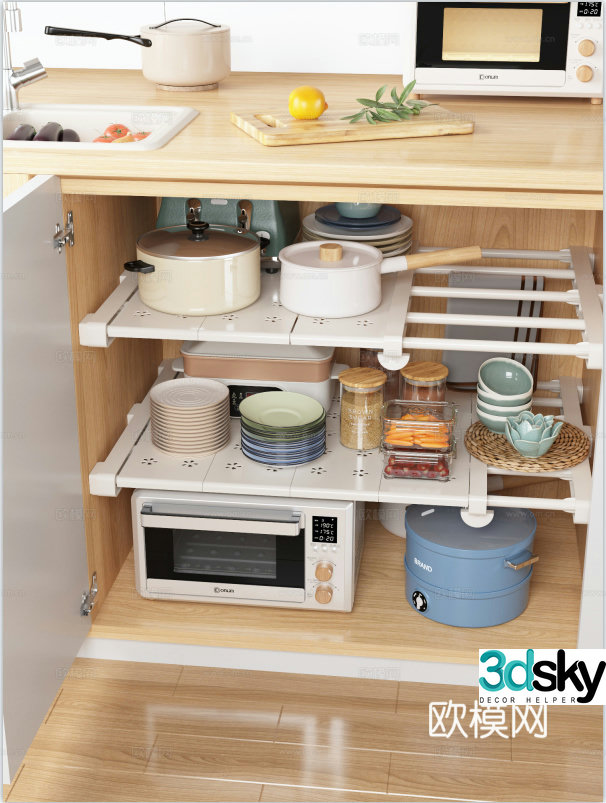 Modern kitchen accessories kitchen supplies 3d model