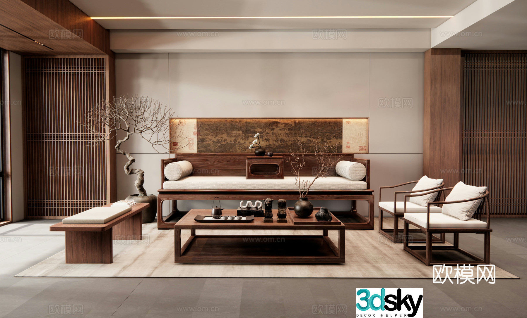 Chinese living room 3d model