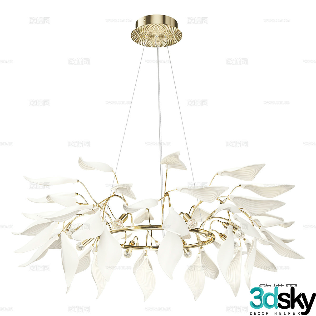Light luxury chandelier living room chandelier 3d model