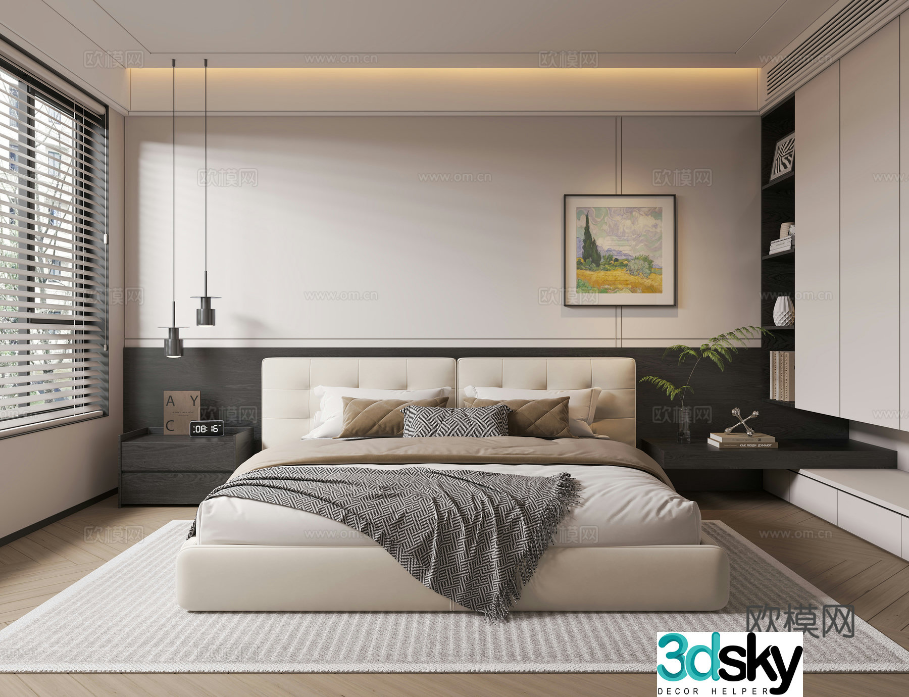 Modern bedroom master bedroom 3d model