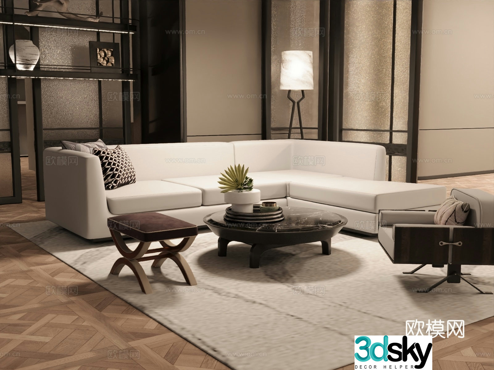 Modern combination sofa 3d model