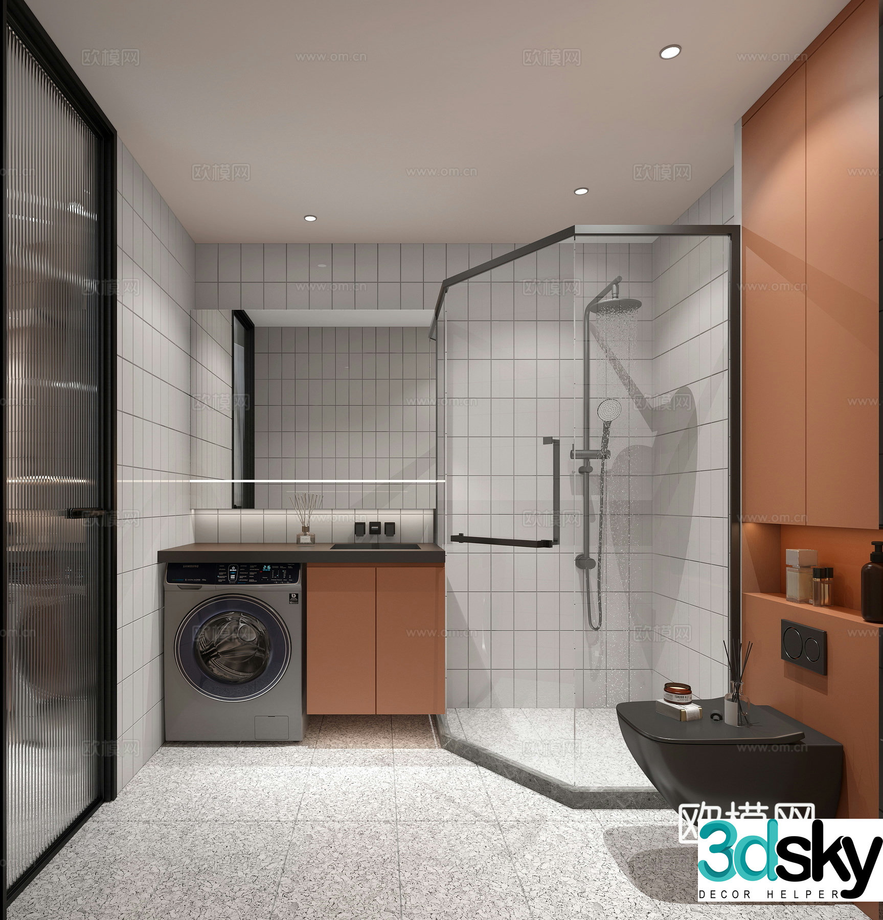 Modern bathroom bathroom 3d model