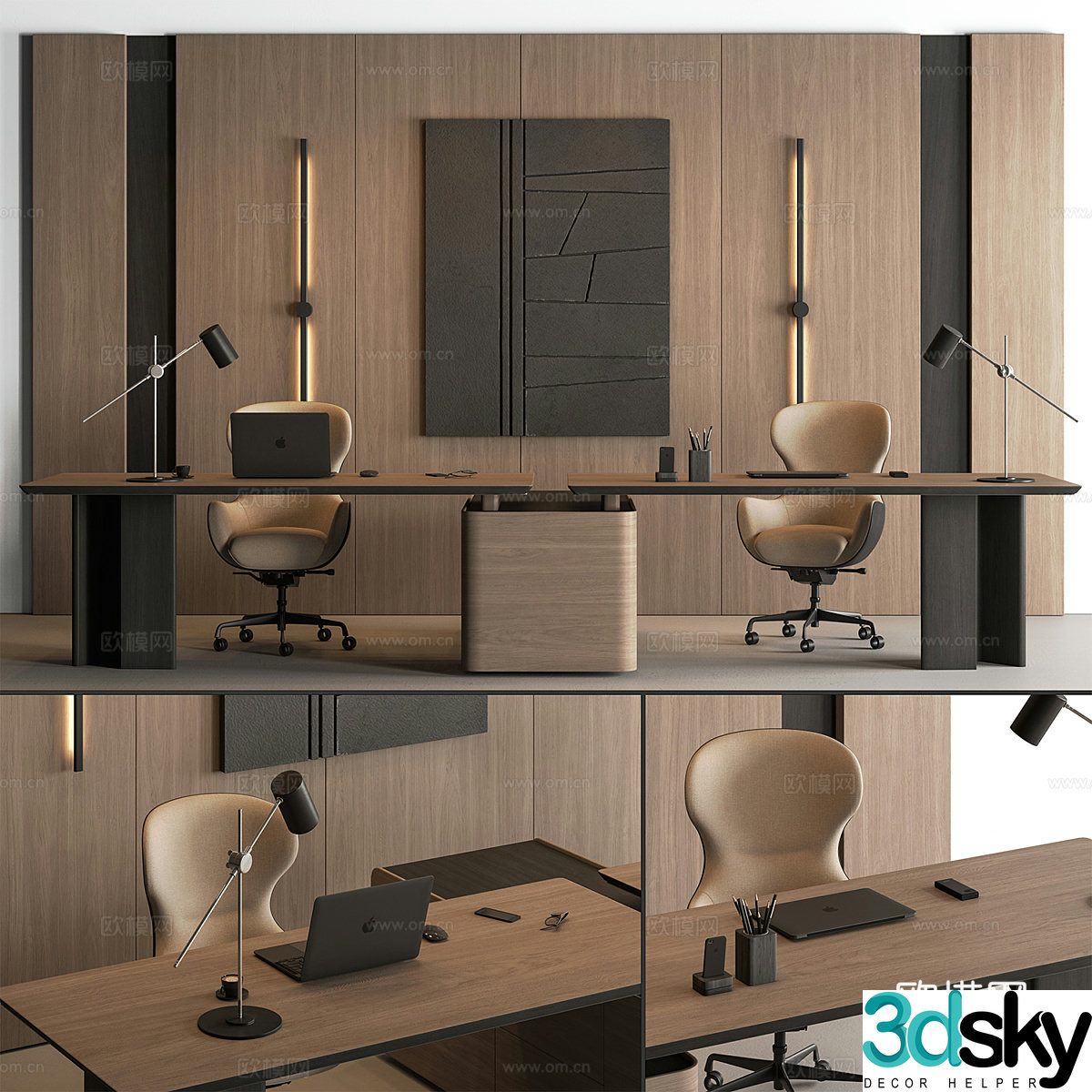 Modern desk 3d model
