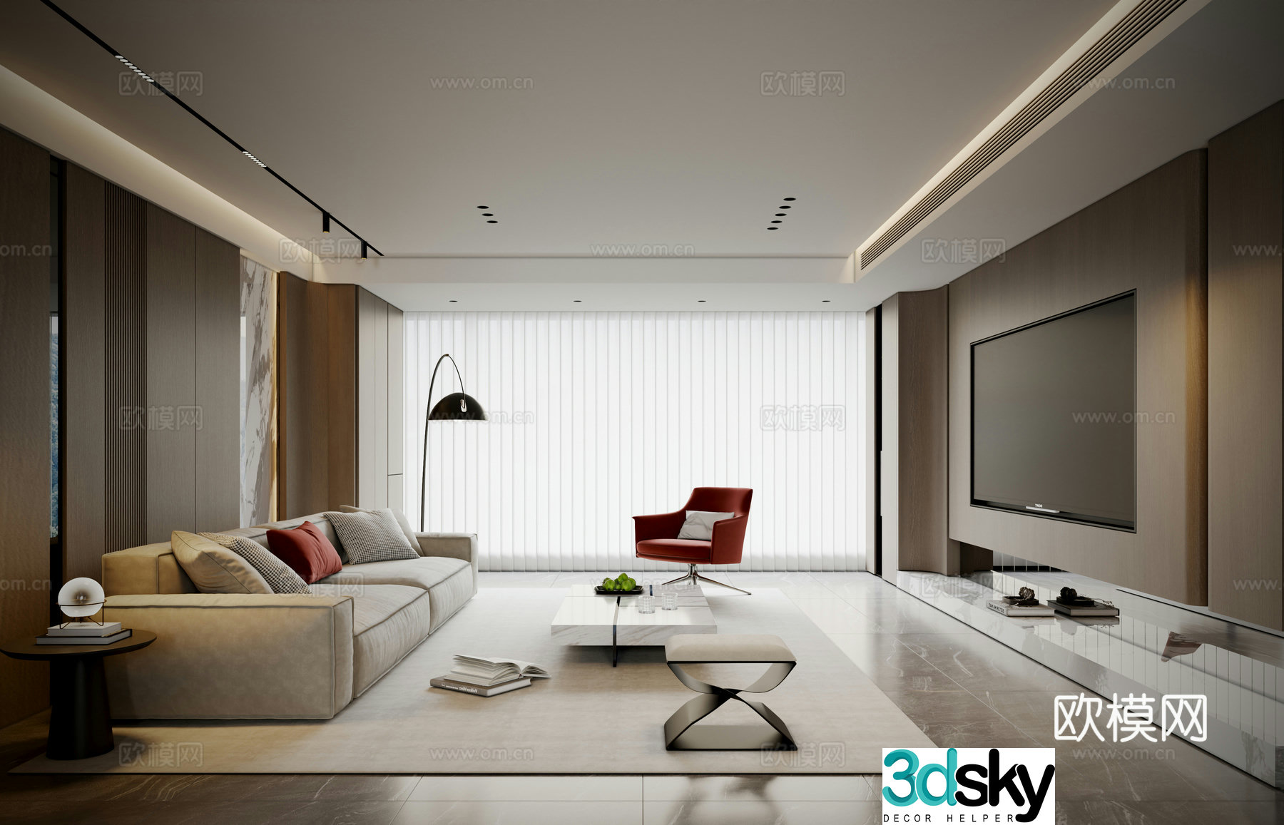 Modern living room 3d model