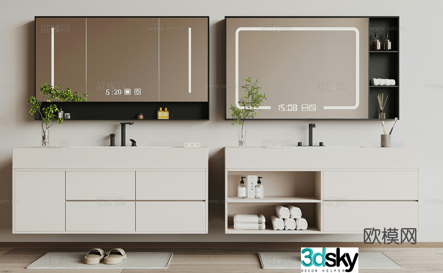 Modern bathroom cabinet 3d model