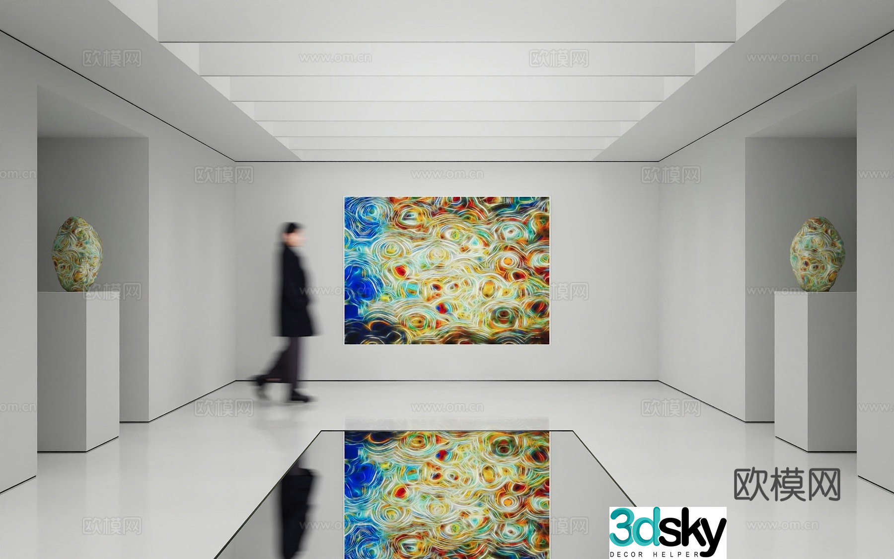 Modern abstract painting Decorative painting Art hanging painting 3d model