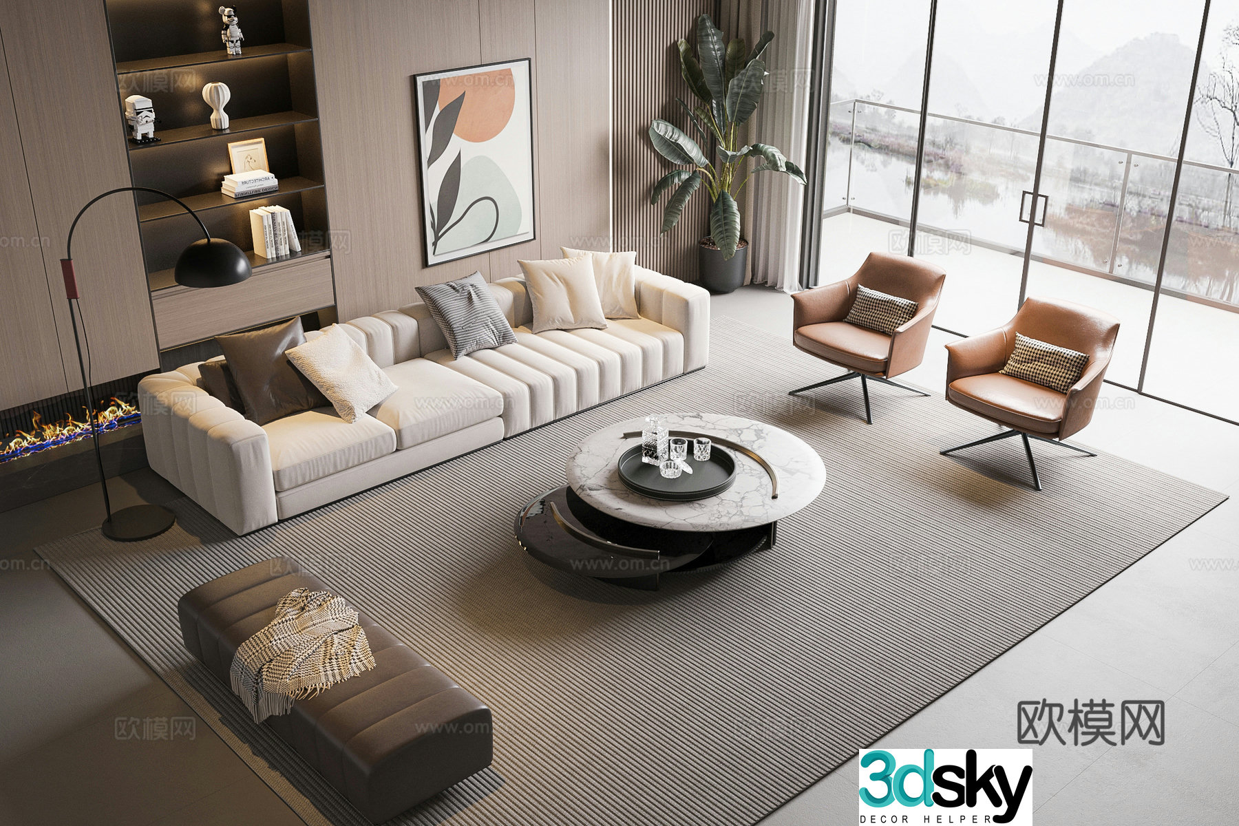 Modern combination sofa 3d model