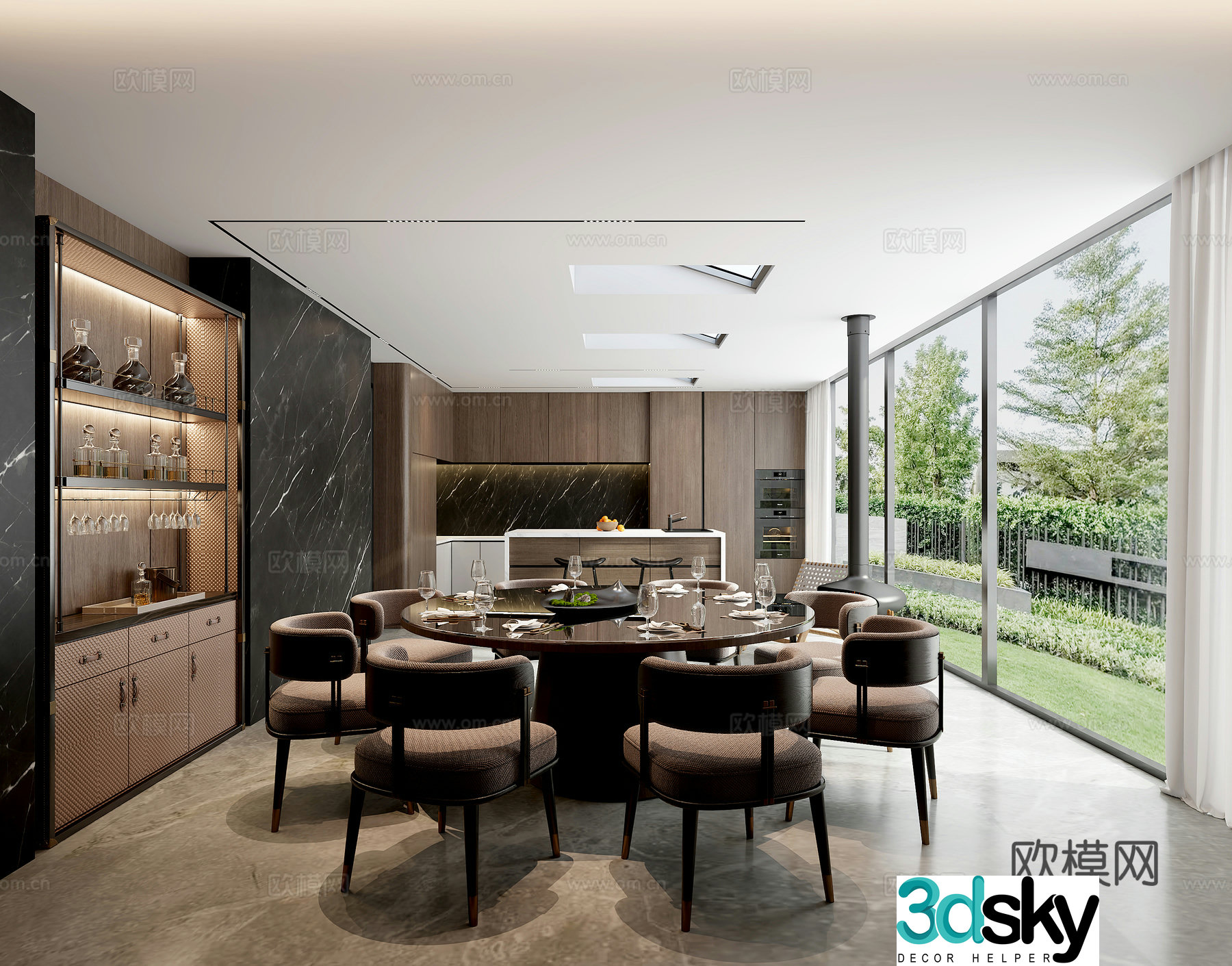 Modern restaurant 3d model