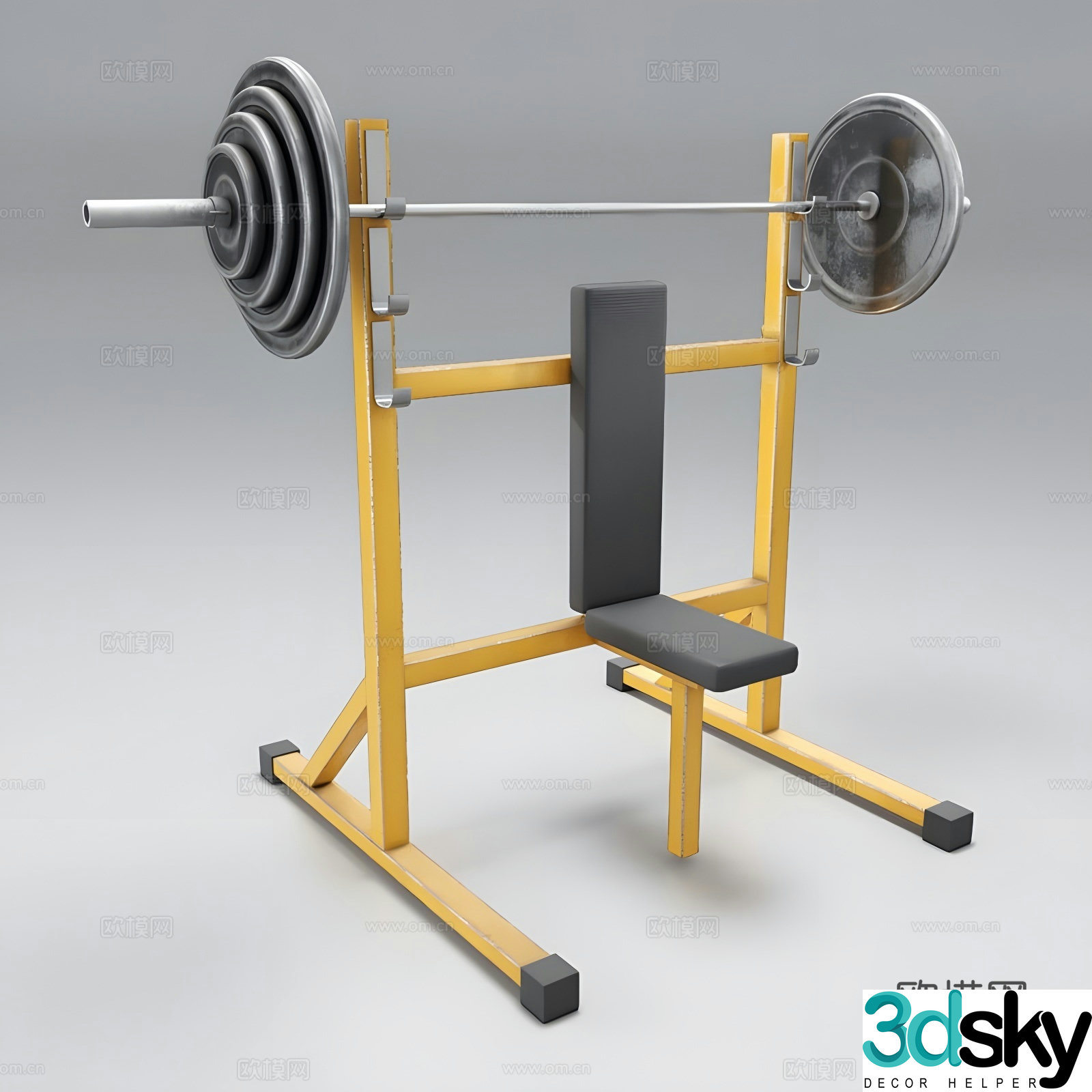 Arm standing fitness equipment 3d model