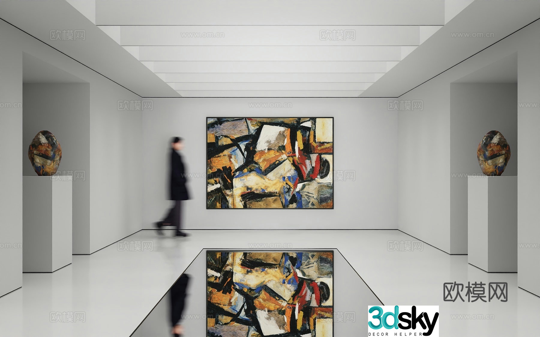 Modern abstract painting Decorative painting Art hanging painting 3d model
