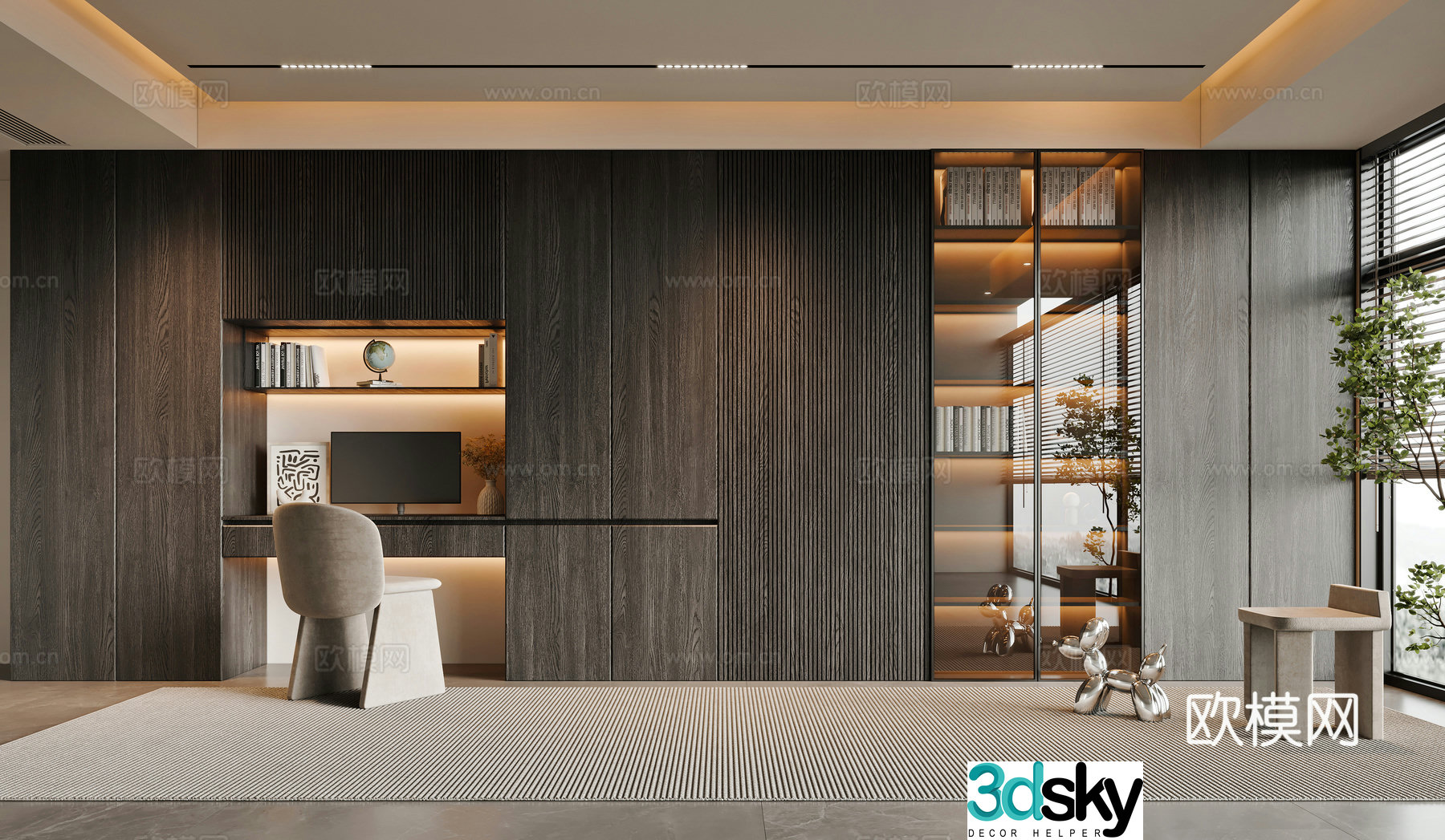 Modern study 3d model