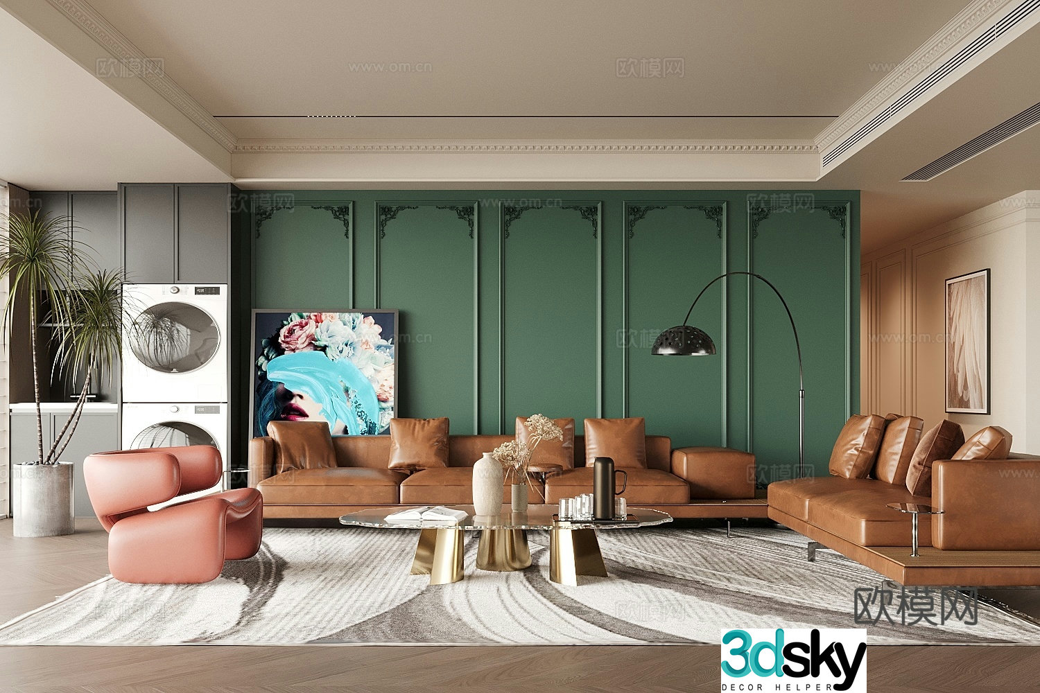 French living room 3d model