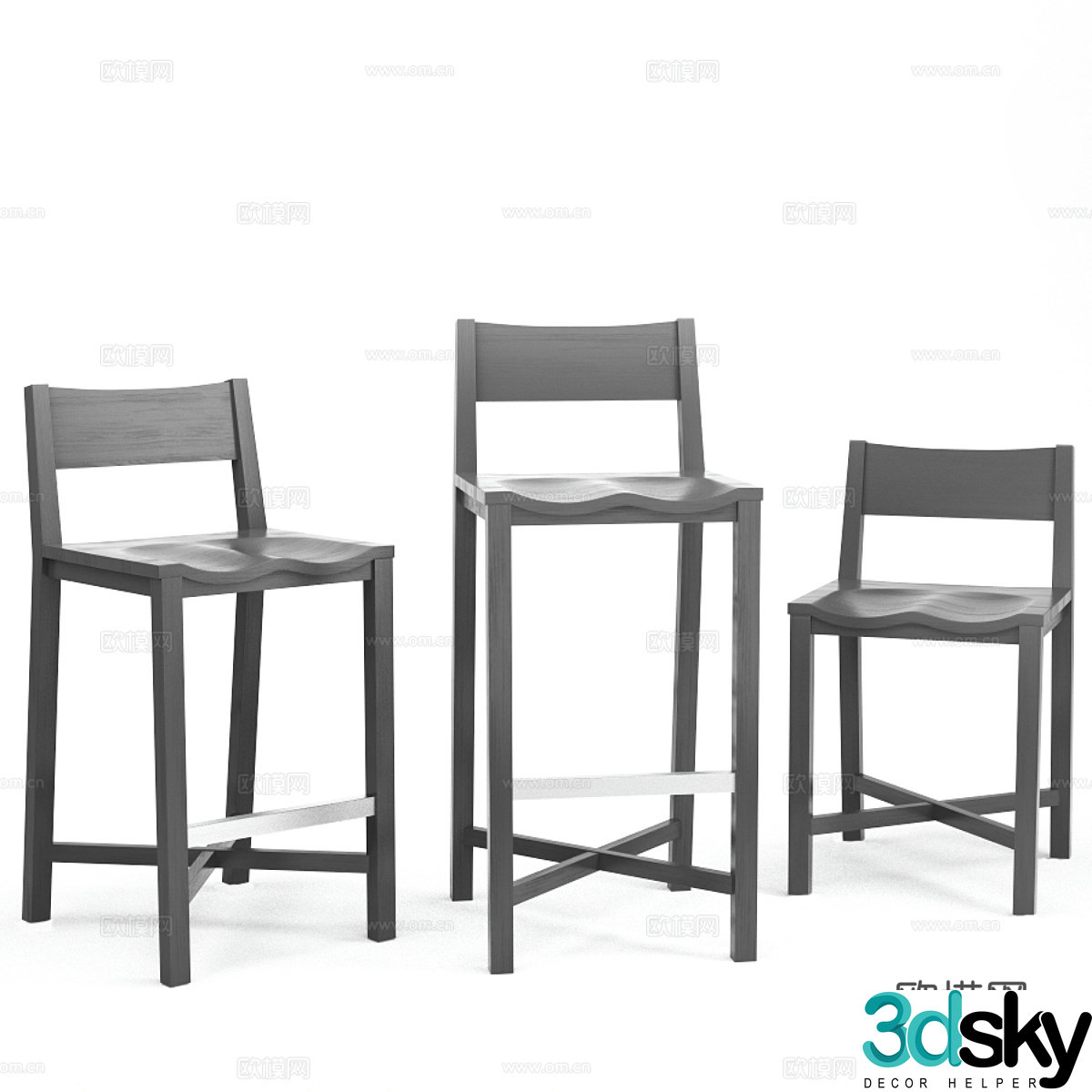 bar stool bar stool high stool 3d model