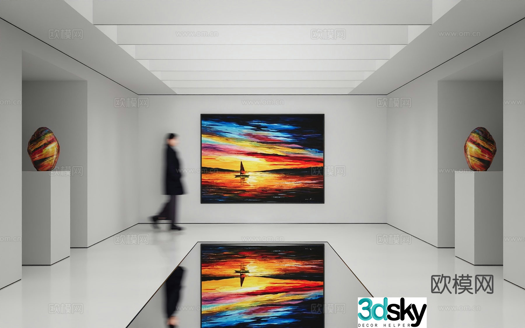 Modern abstract painting Decorative painting Art hanging painting 3d model