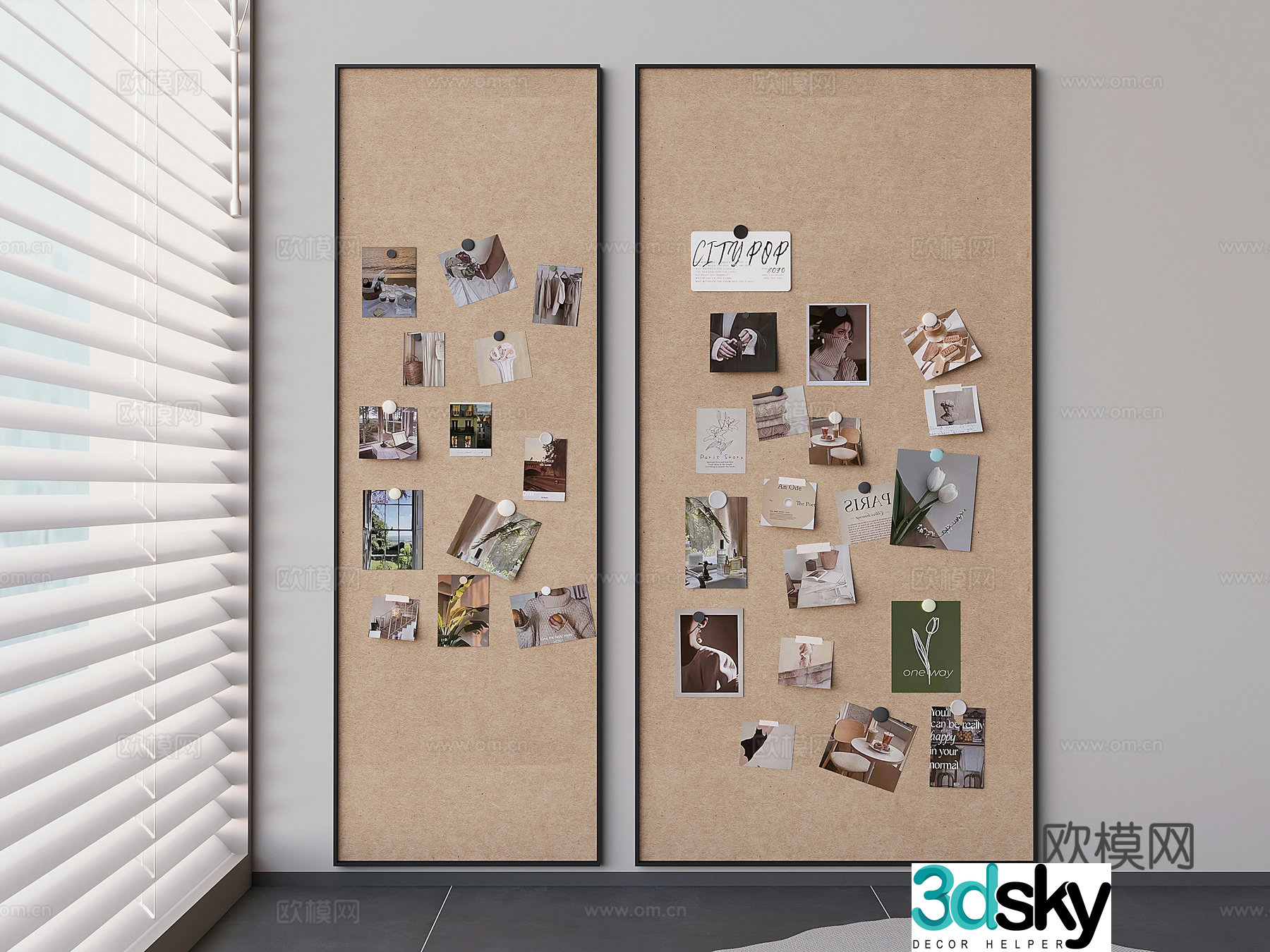 Photo wall Sticky wall Message wall 3d model