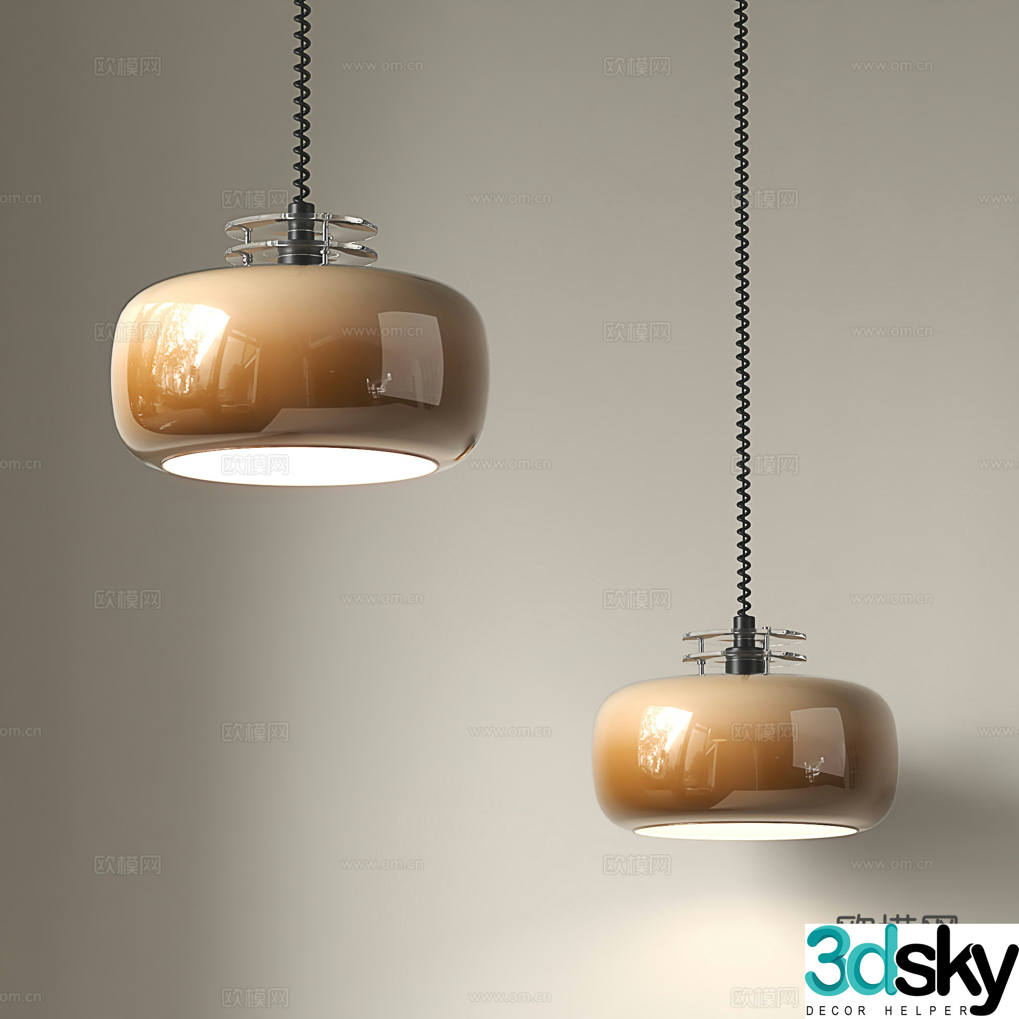 Middle-aged chandeliers Bauhaus chandeliers Restaurant chandeliers Bar chandeliers 3D model