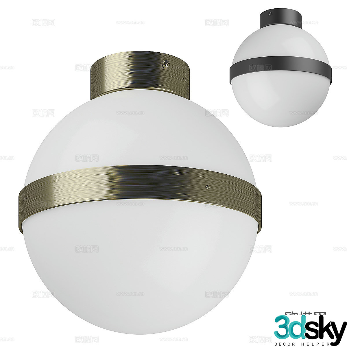 Spherical ceiling light 3D model