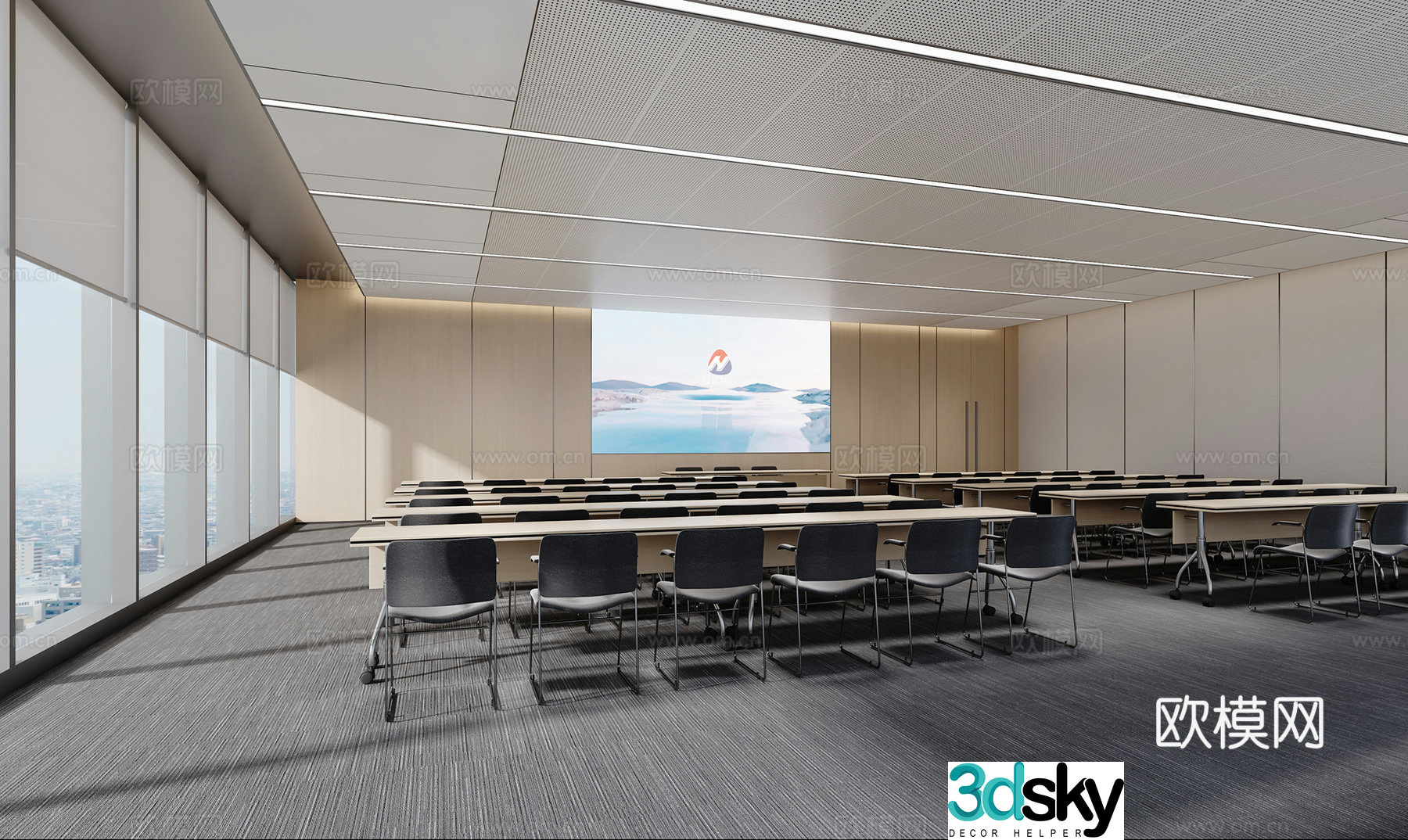 Modern Training Conference Room 3D model