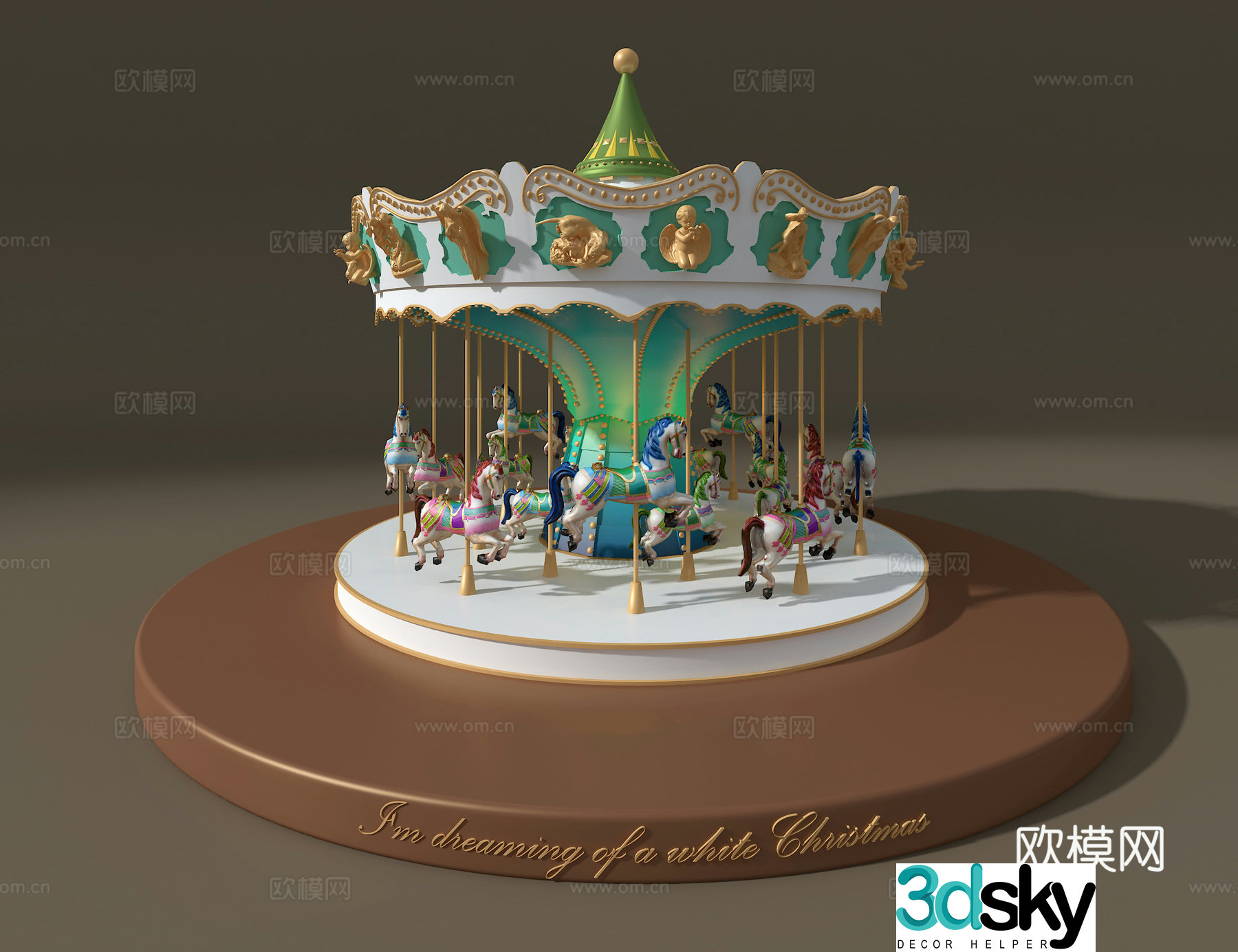 Carousel amusement equipment 3d model