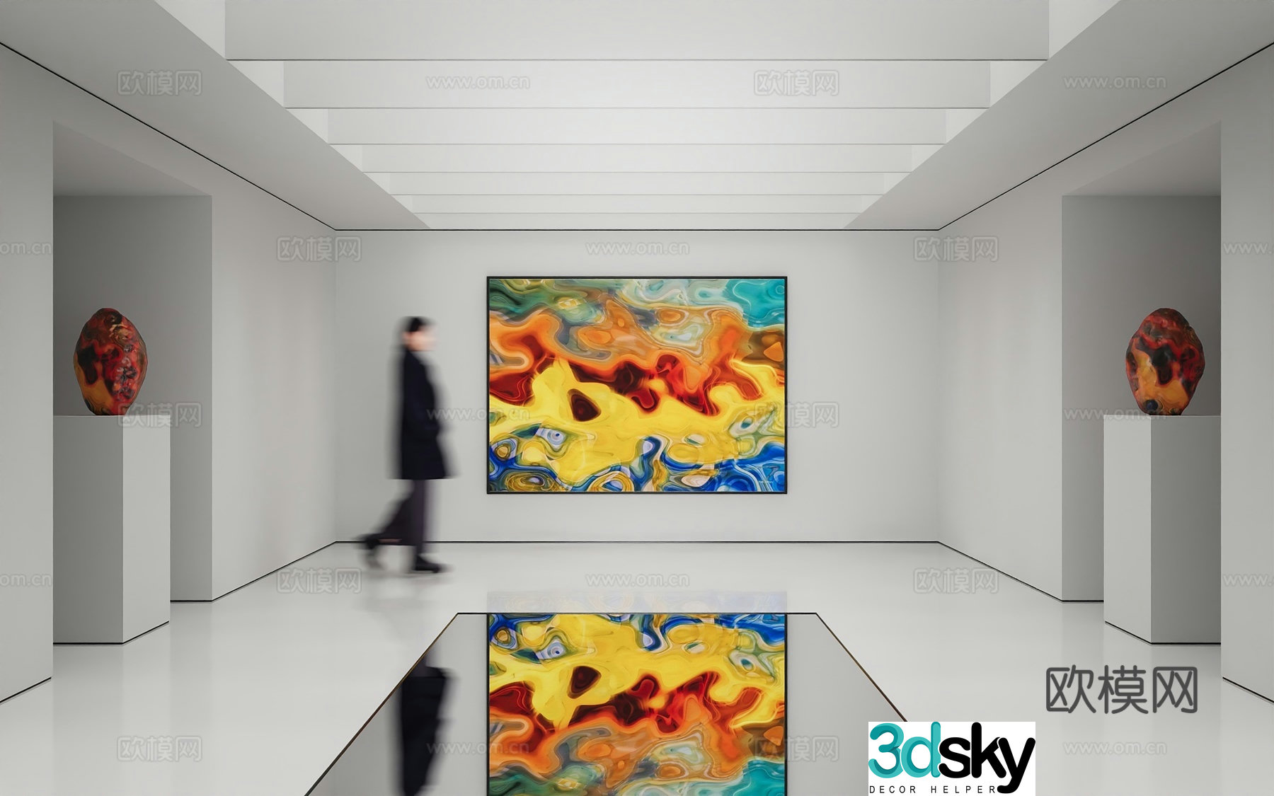 Modern abstract painting Decorative painting Art hanging painting 3d model