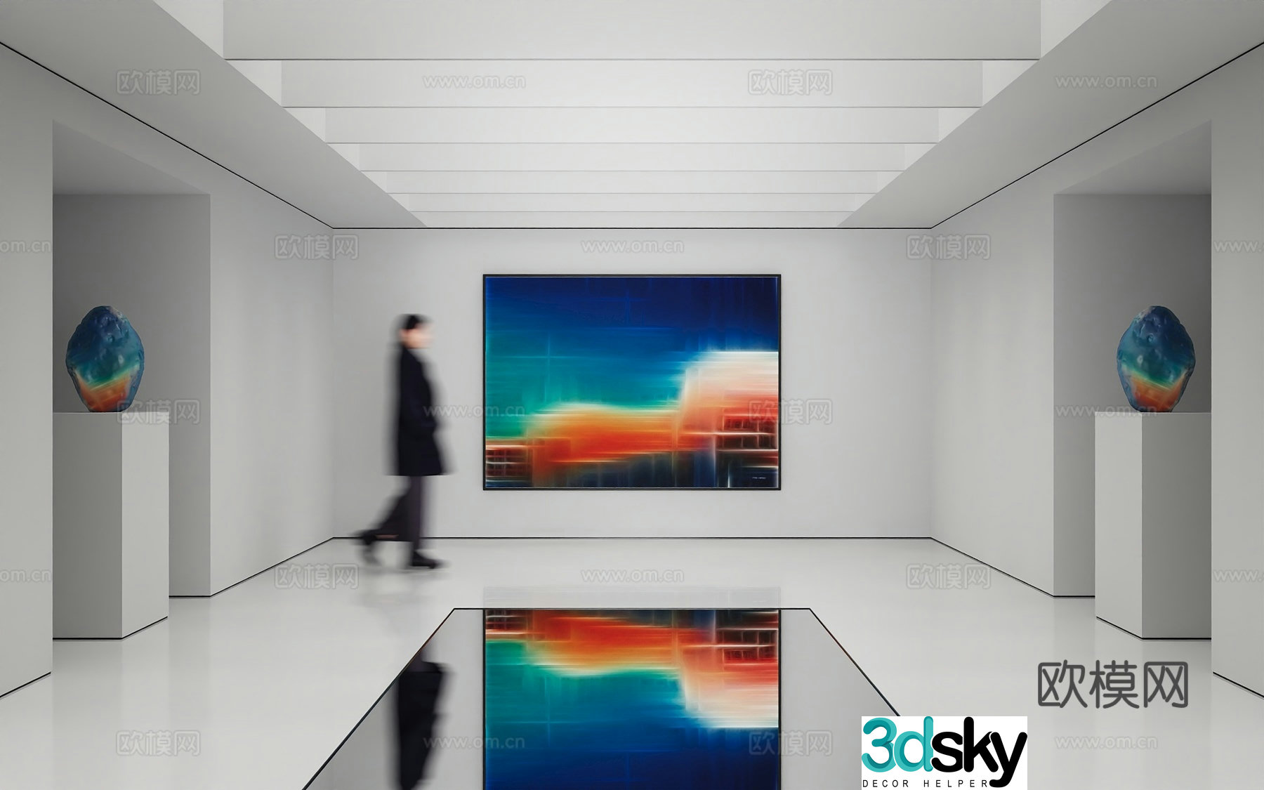 Modern abstract painting Decorative painting Art hanging painting 3d model
