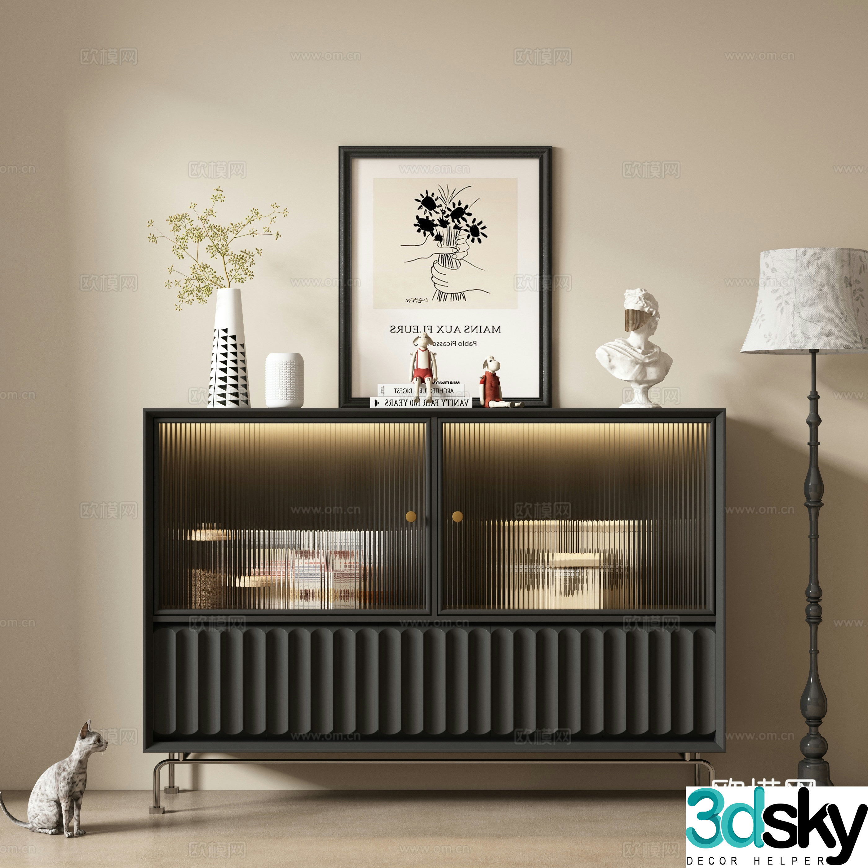 French dining cabinet 3D model