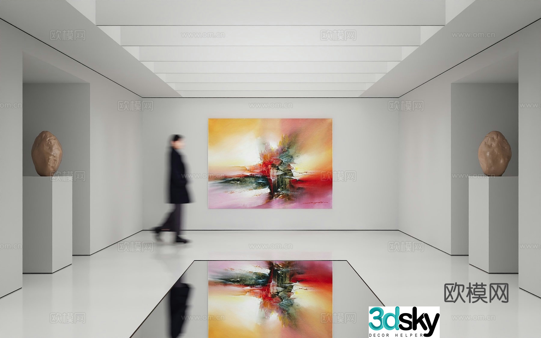 Modern abstract painting Decorative painting Art hanging painting 3d model