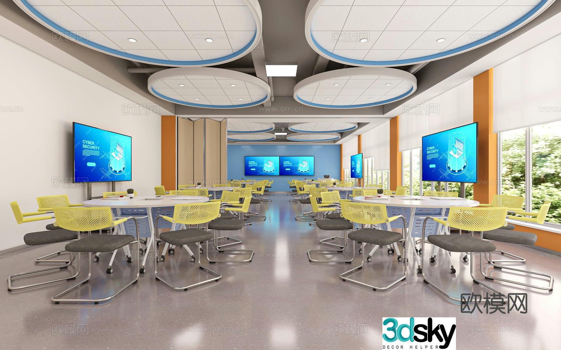 Modern discussion room smart classroom 3D model